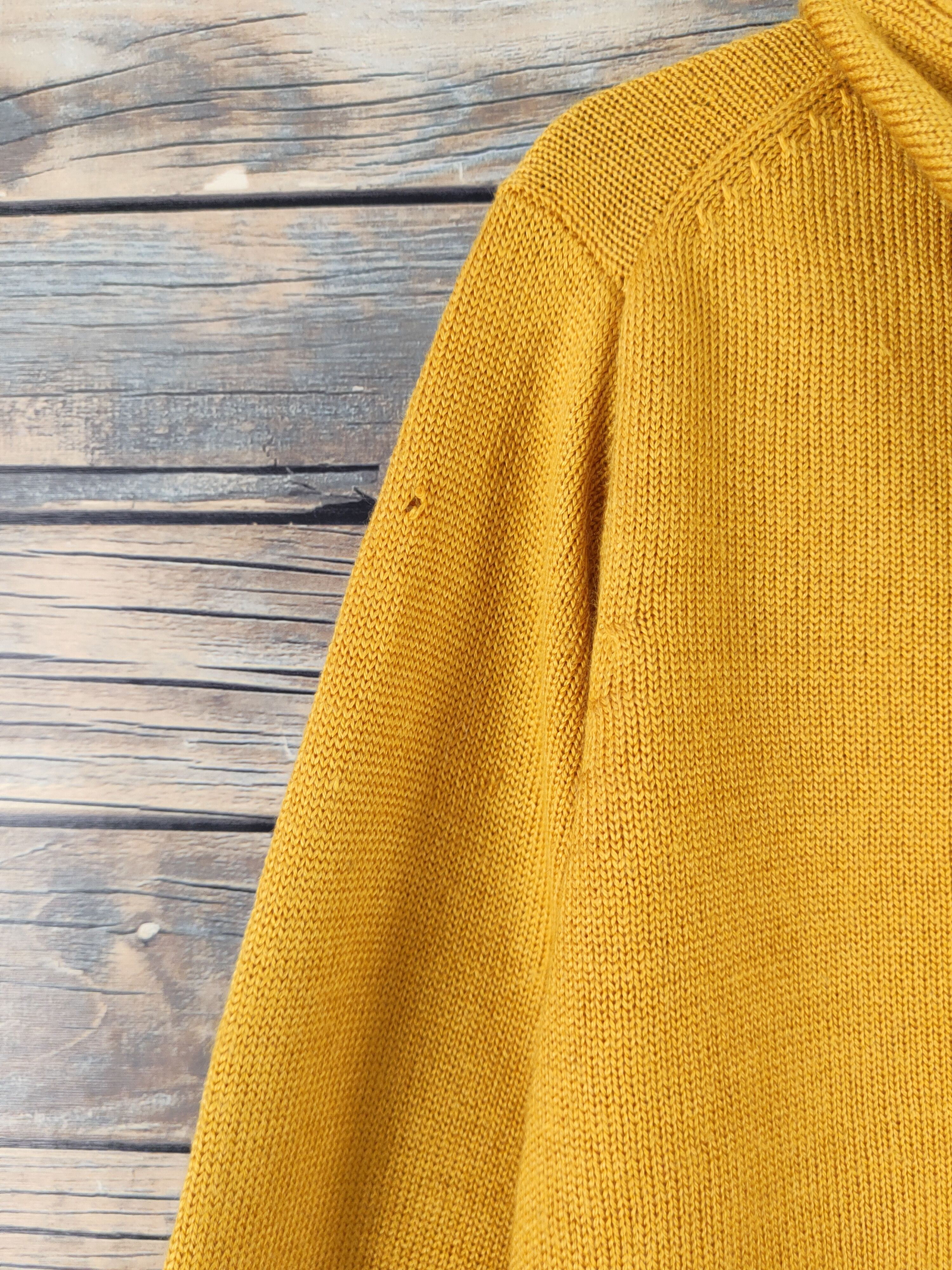 Homespun Knitwear Decoy Mustard Knitwear riped Hoodie Cardigan#W2125 Size L / US 10 / IT 46 - 10 Thumbnail