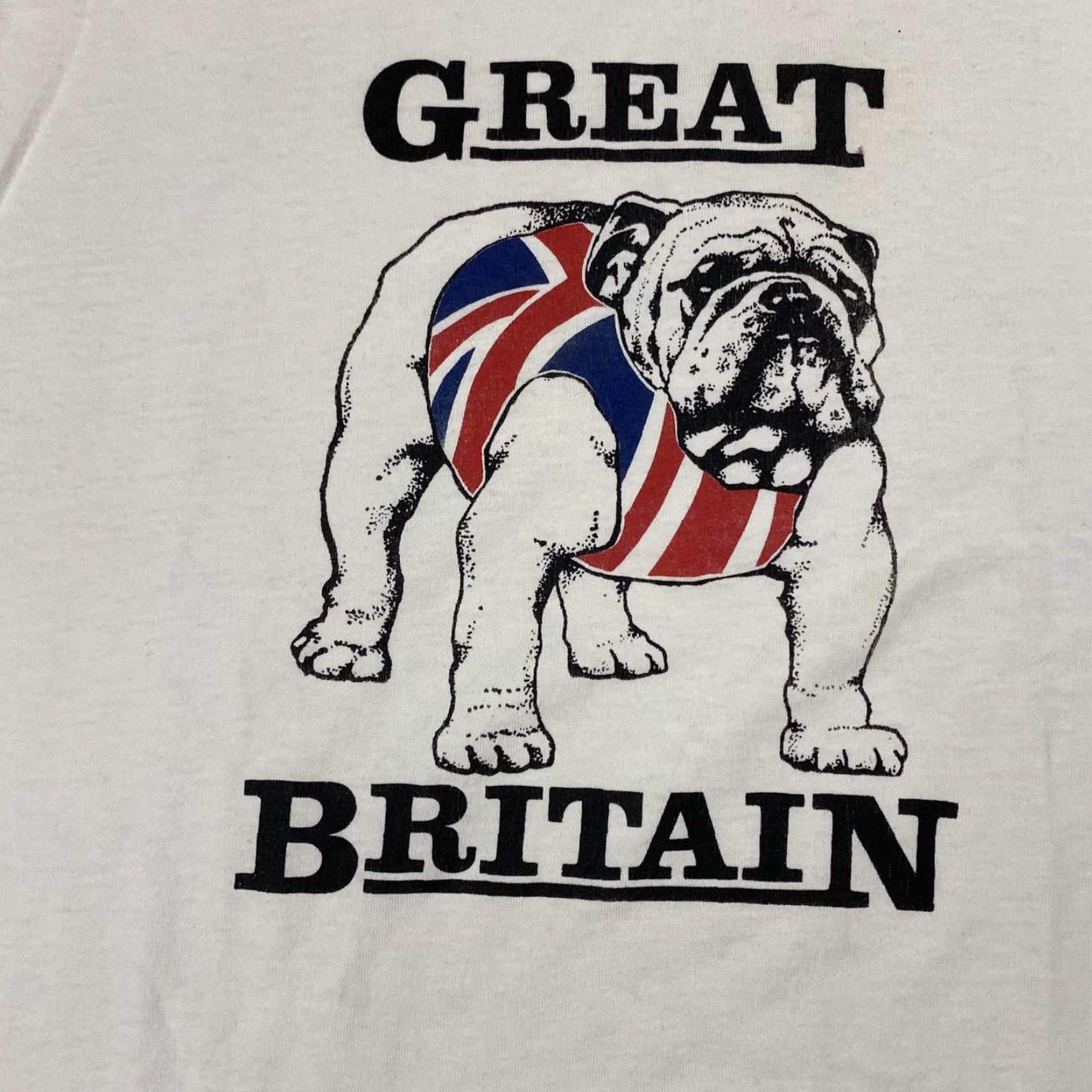 Vintage VINTAGE SCREEN STARS T-Shirt Men XL White English Bulldog Graphic 80s 90s London USA Churchill Mascot Size US XL / EU 56 / 4 - 2 Thumbnail