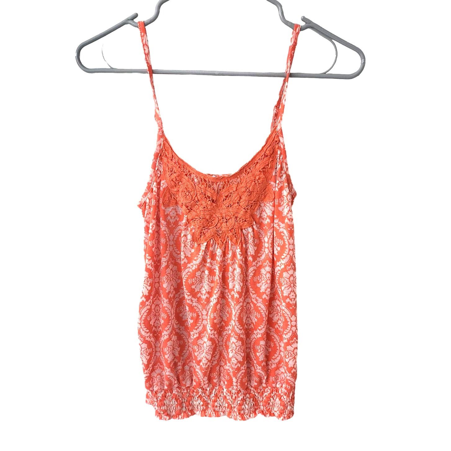 Other Charlotte Russe Coral & White Smocked Waist Tank Top -Medium Size M / US 6-8 / IT 42-44 - 1 Thumbnail