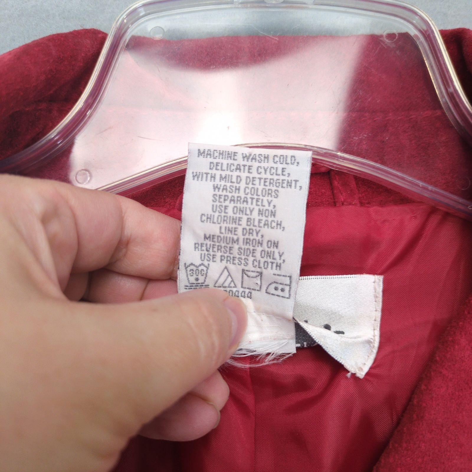 Vintage Chadwick's Women's L Red Suede Leather Full Zip Jacket Size L / US 10 / IT 46 - 5 Thumbnail
