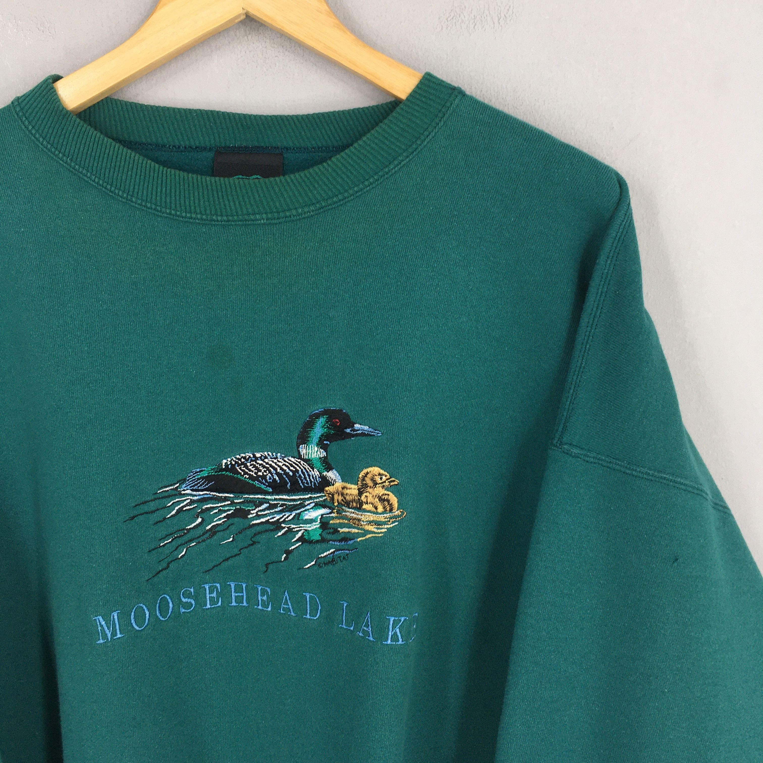Habitat Vintage 90s Moosehead Lake Maine Sweatshirt XXLarge Size US XXL / EU 58 / 5 - 2 Thumbnail