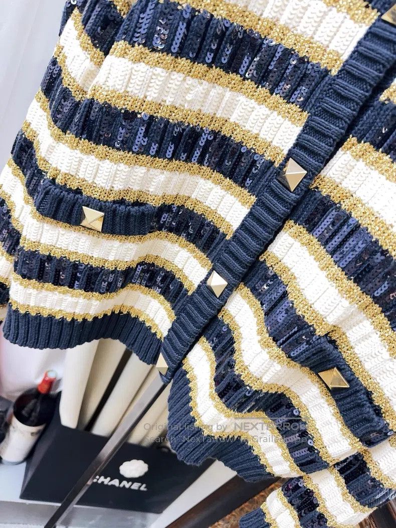 Valentino Valentino Blue spelled yellow and white sequin embroidered Size M / US 6-8 / IT 42-44 - 3 Thumbnail