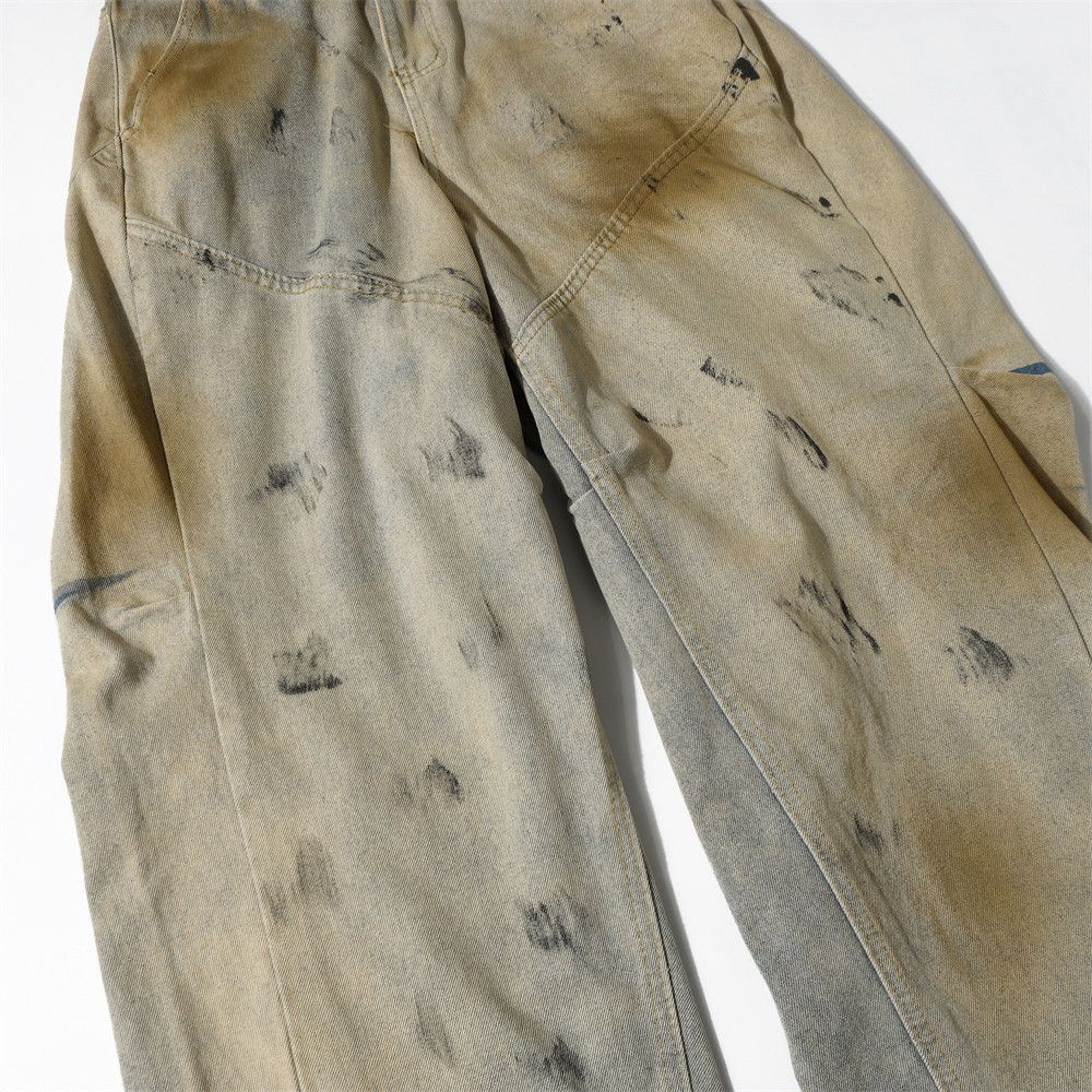 Vintage Men's loose punk ink-splashed distressed dirty machete jeans Size US 32 / EU 48 - 4 Thumbnail