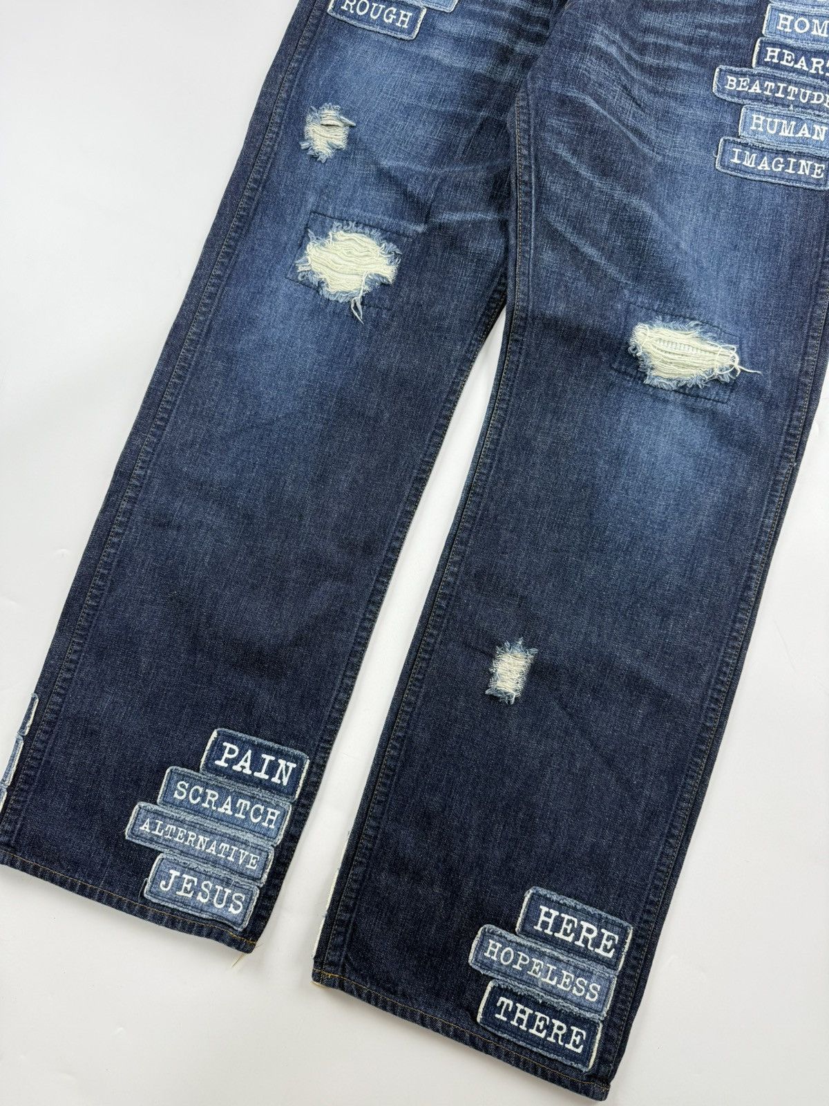 Number (N)ine Number (N)ine S/S’02 The Modern Age Patch Denim Jeans Size US 36 / EU 52 - 6 Thumbnail