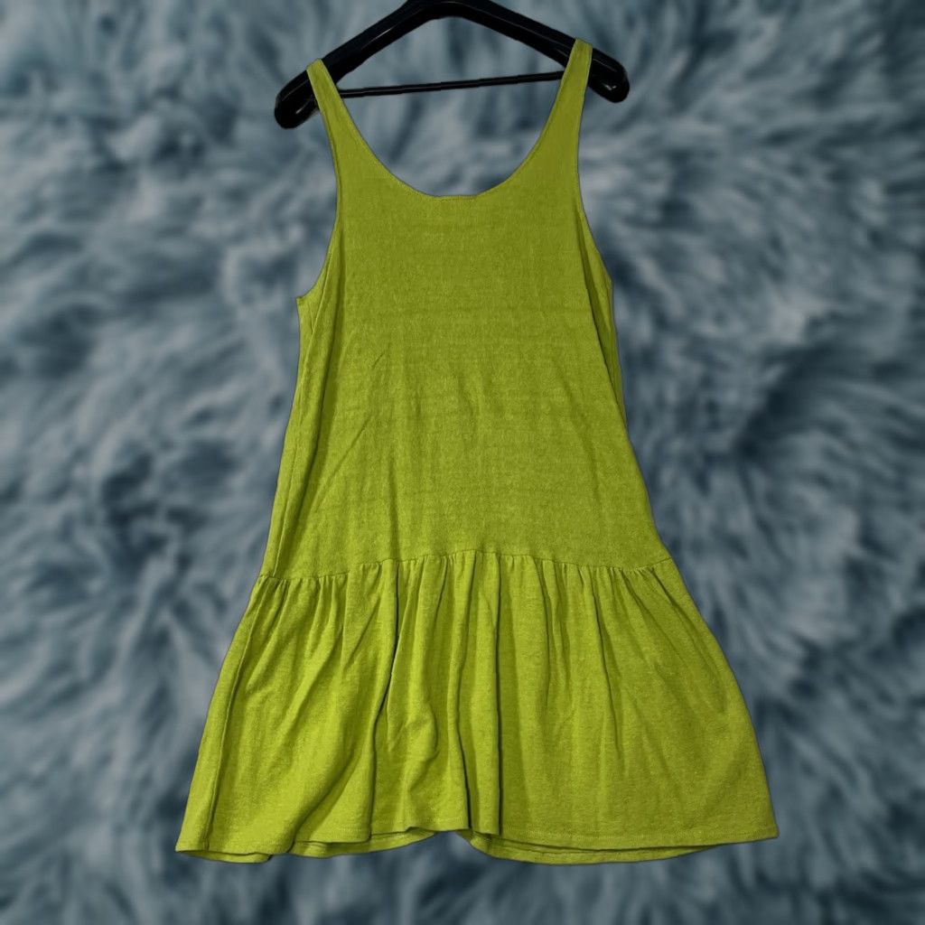 Vintage Popomomo Women Shirt Dress Green Sleeveless Button Down V-Neck Knee Length Size S/M Regular Size L / US 10 / IT 46 - 1 Thumbnail