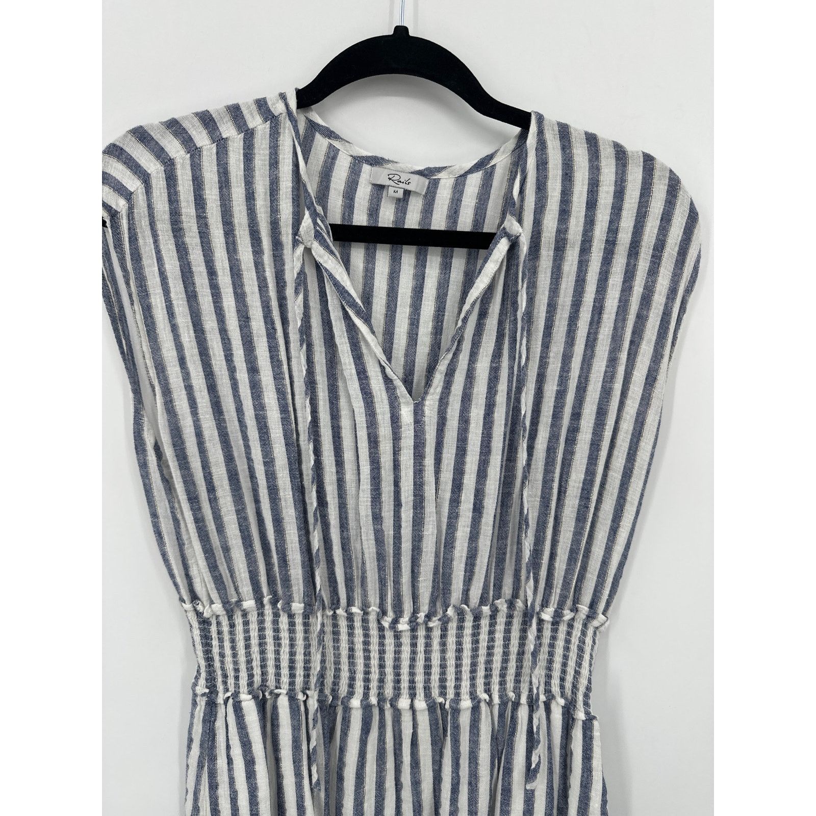 Rails Rails Ashlyn Rio Stripe Navy Blue metallic Midi dress Medium | Grailed