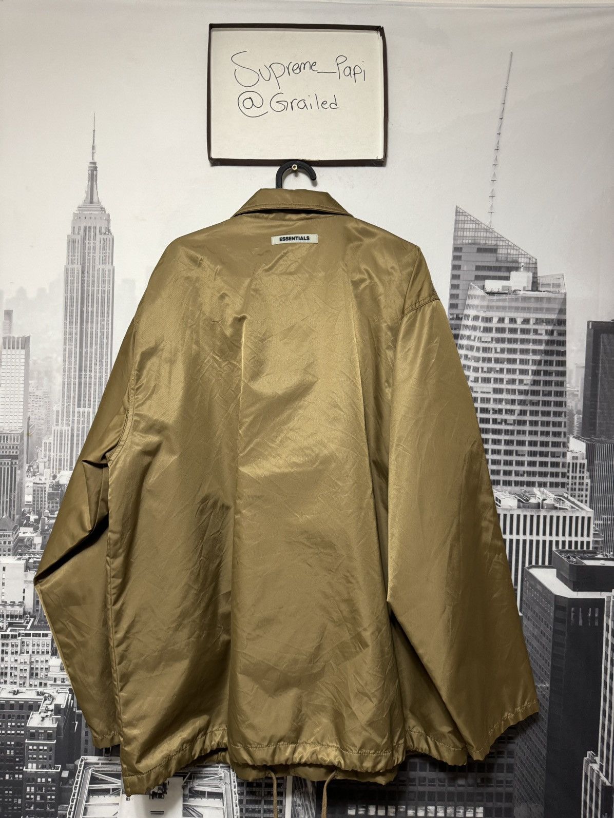 Fear of God 💥Fear of God Essentials Nylon Jacket SZ Medium Tan Size US M / EU 48-50 / 2 - 11 Thumbnail