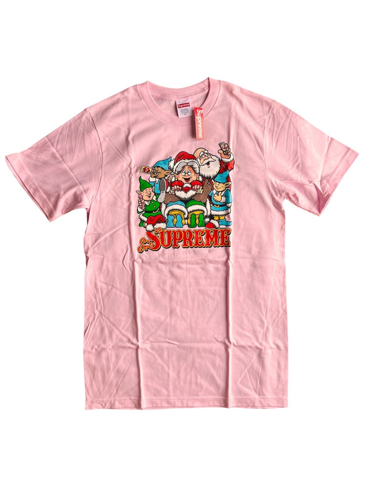 Supreme S - Supreme Naughty Tee Pink santa tshirt Dwarfs holiday Size US S / EU 44-46 / 1 - 1 Thumbnail