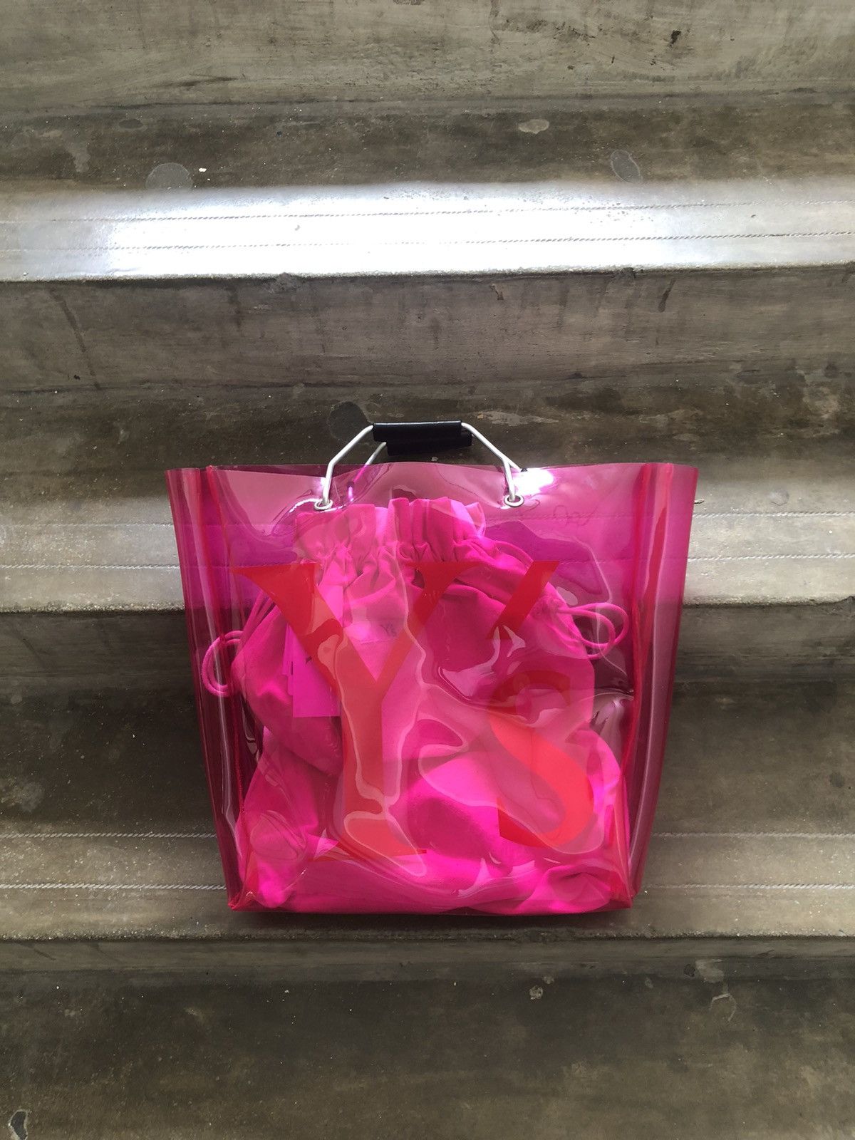 Yohji Yamamoto Rare❗️Ys by Yohji Yamamoto Big Logo Transparent PVC Tote Bag Size ONE SIZE - 5 Thumbnail