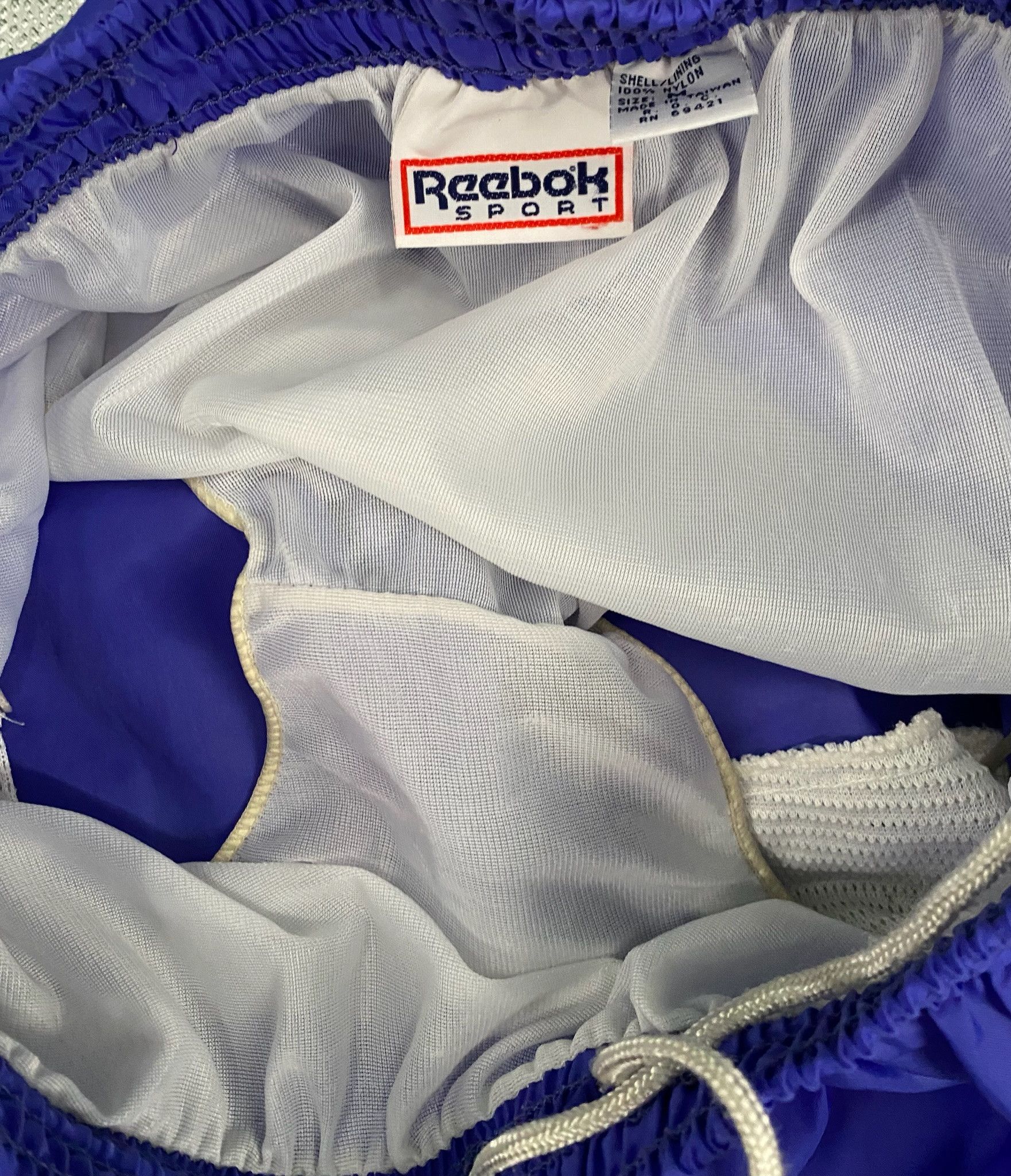 Reebok VTG 80's Reebok Purple Lined Long Windbreaker Shorts Large Size 36" / US 14 / IT 50 - 6 Thumbnail