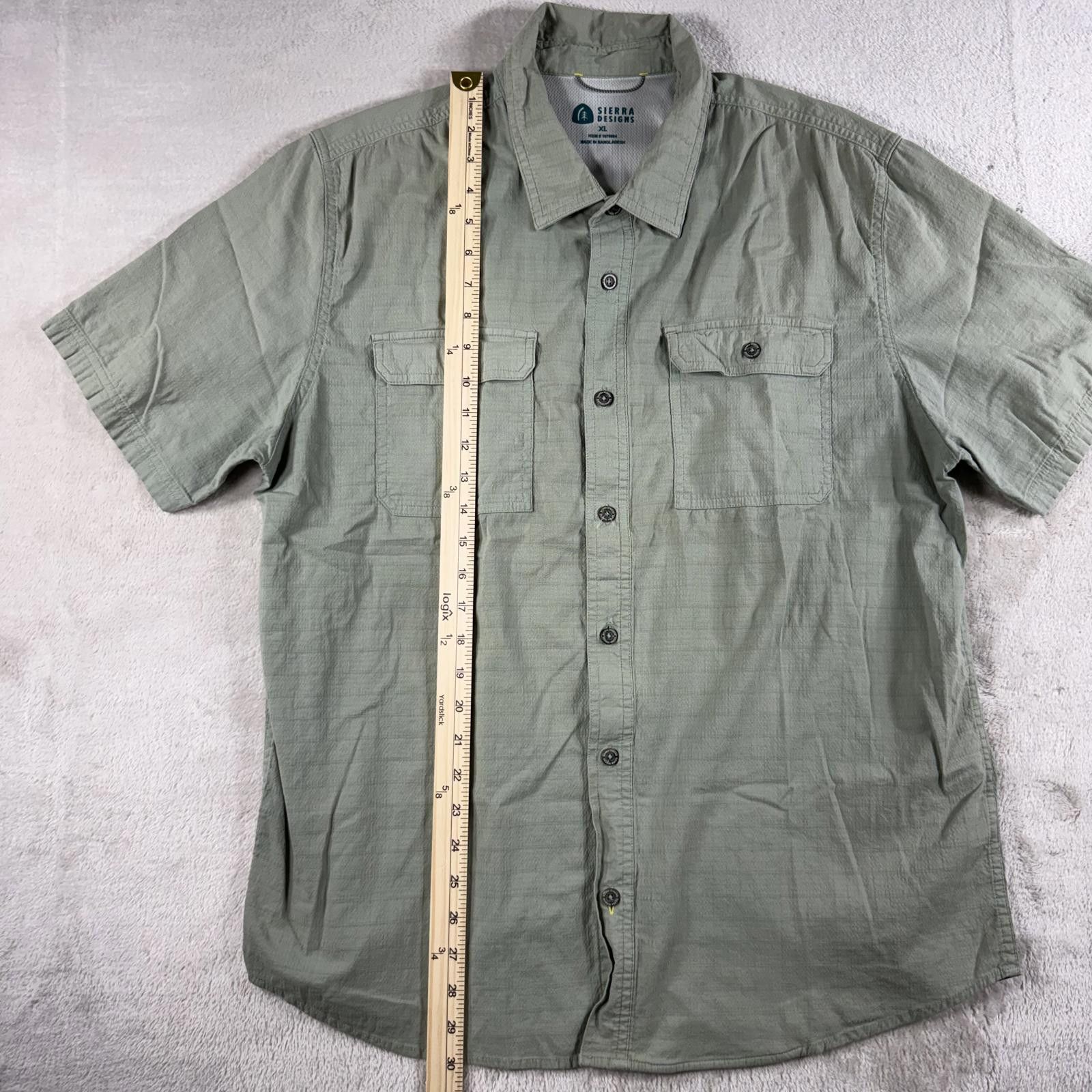 Eddie Bauer Sierra Designs Shirt Men's XL Green Button Down Short Sleeve Size US XL / EU 56 / 4 - 5 Thumbnail