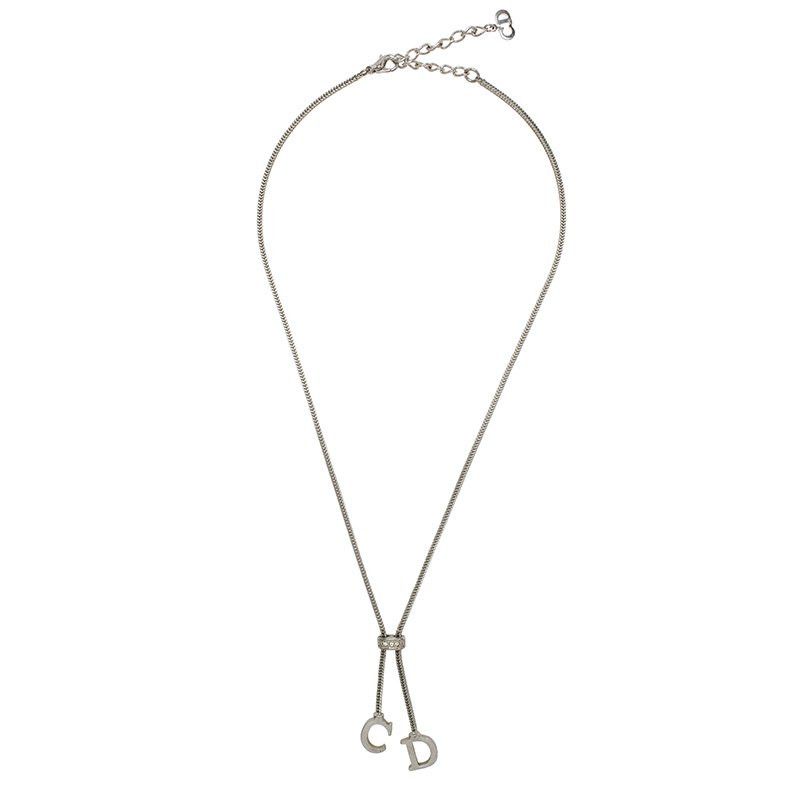 Dior Dior CD Charm Pendant Silver Tone Necklace Size ONE SIZE - 1 Thumbnail