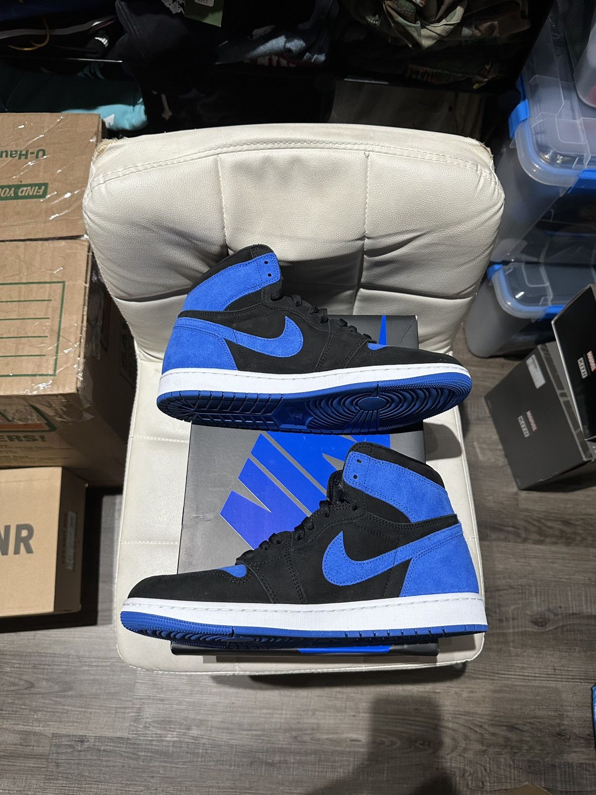 Nike Nike Air Jordan 1 High Royal Black Men Sz 12 DZ5485-042 Used Size US 12 / EU 45 - 1 Thumbnail