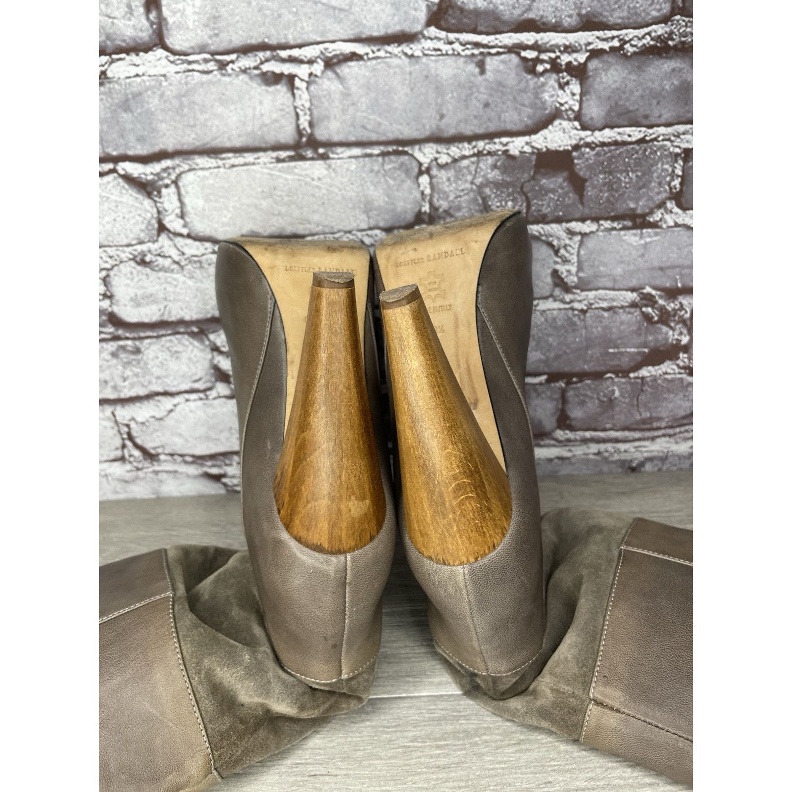 Loeffler Randall Loeffler Randall Grey Leather Suede Tall Riding Heel Boots W Size US 9.5 / IT 39.5 - 10 Thumbnail