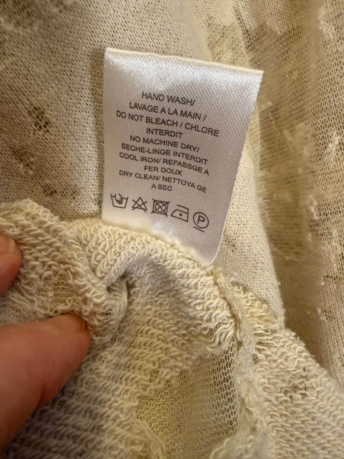Iro IRO Jeans Women’s Textured Distressed Cream Tee sz S Size S / US 4 / IT 40 - 6 Thumbnail