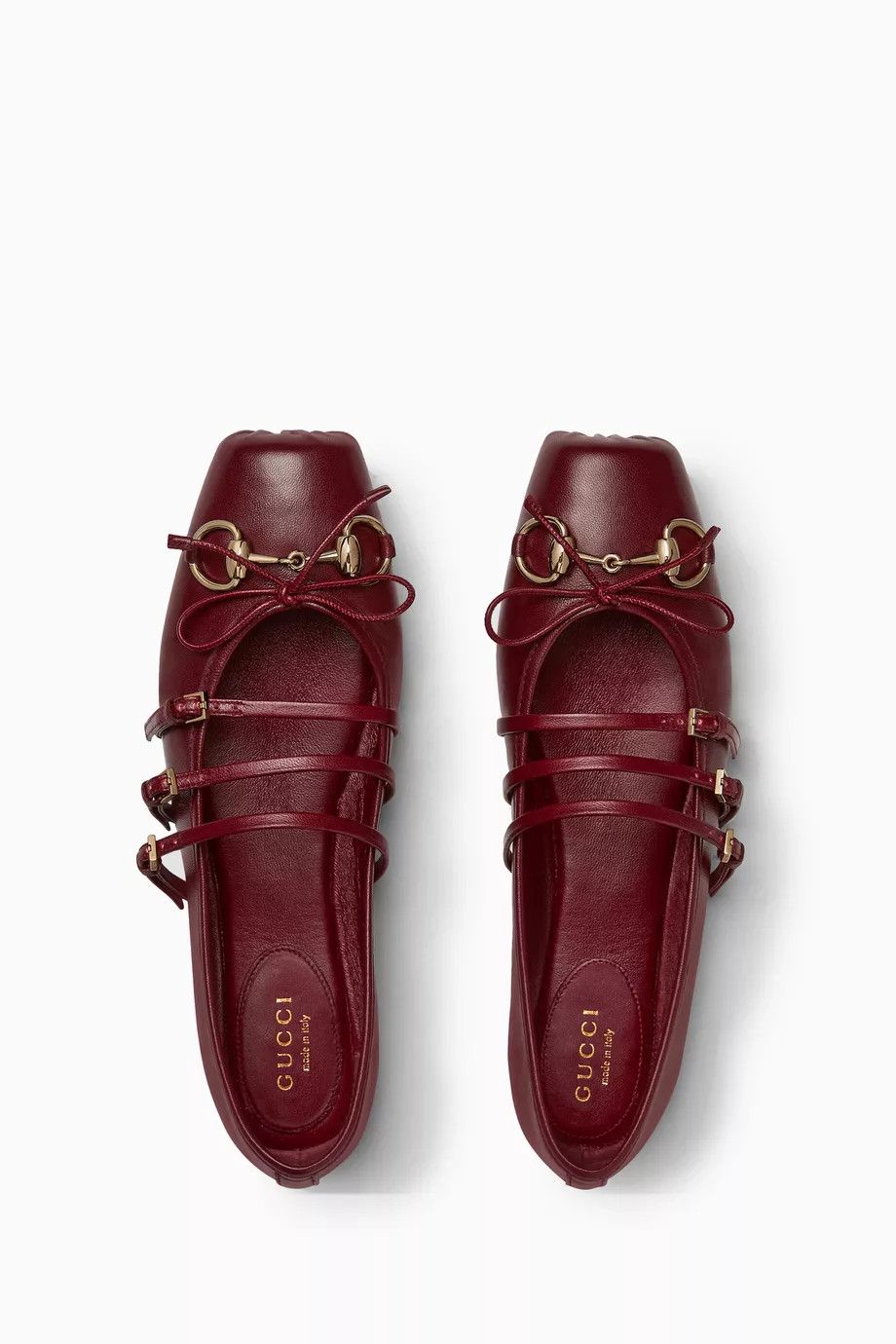 Gucci oc11z0126 Women's Gucci Horsebit Ballet Flats in Burgundy Size US 7.5 / IT 37.5 - 3 Thumbnail