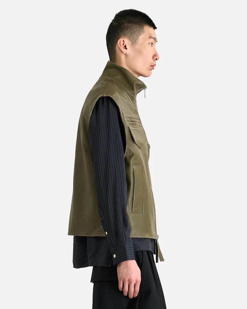 Namacheko o1s1v1r1oon0825 Evan Leather Vest in Military Green Size US M / EU 48-50 / 2 - 2 Thumbnail