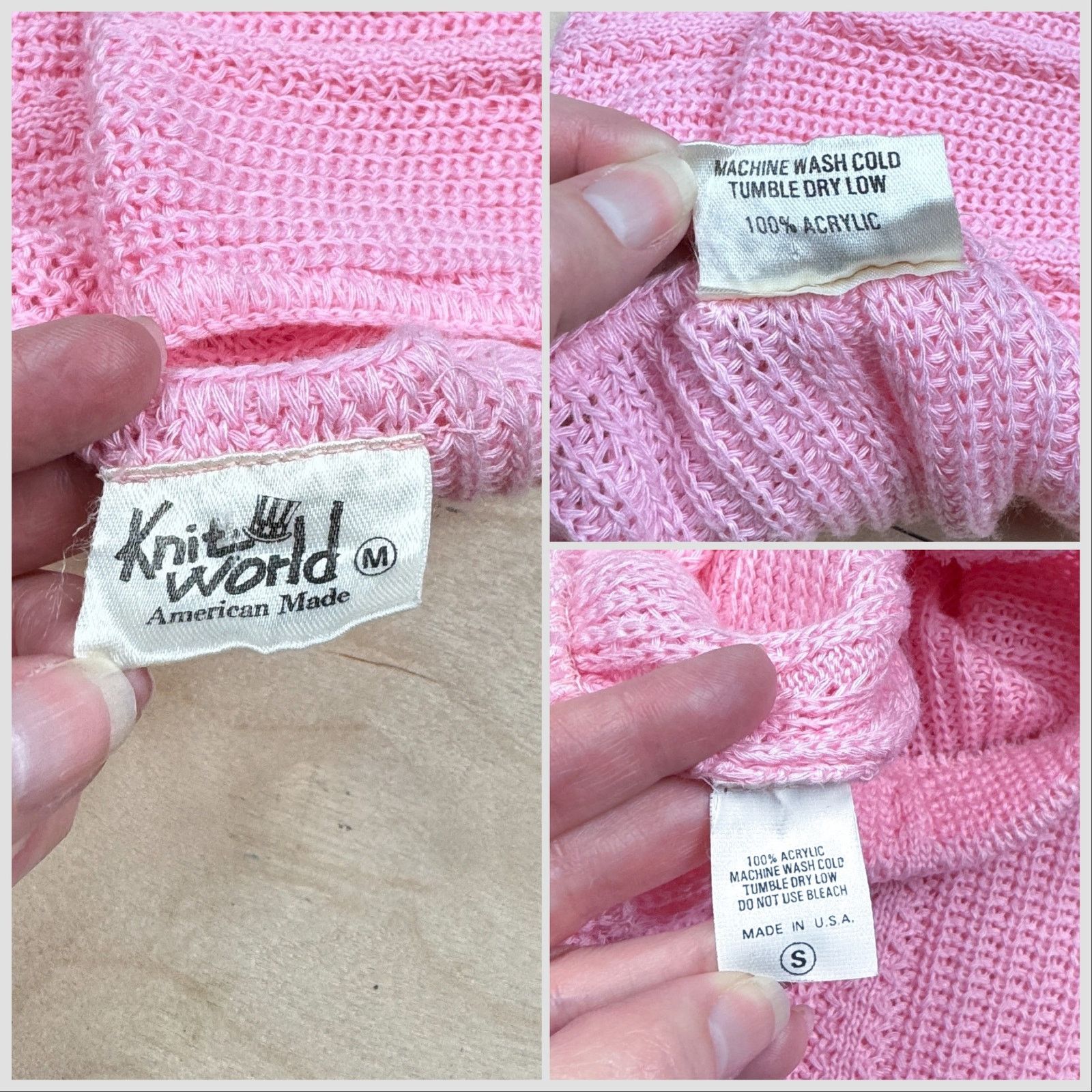 Vintage Vintage 1970s Pink Knit Matching Sweater & Skirt 2-Piece Set Size 25" / US 0 / IT 36 - 4 Thumbnail