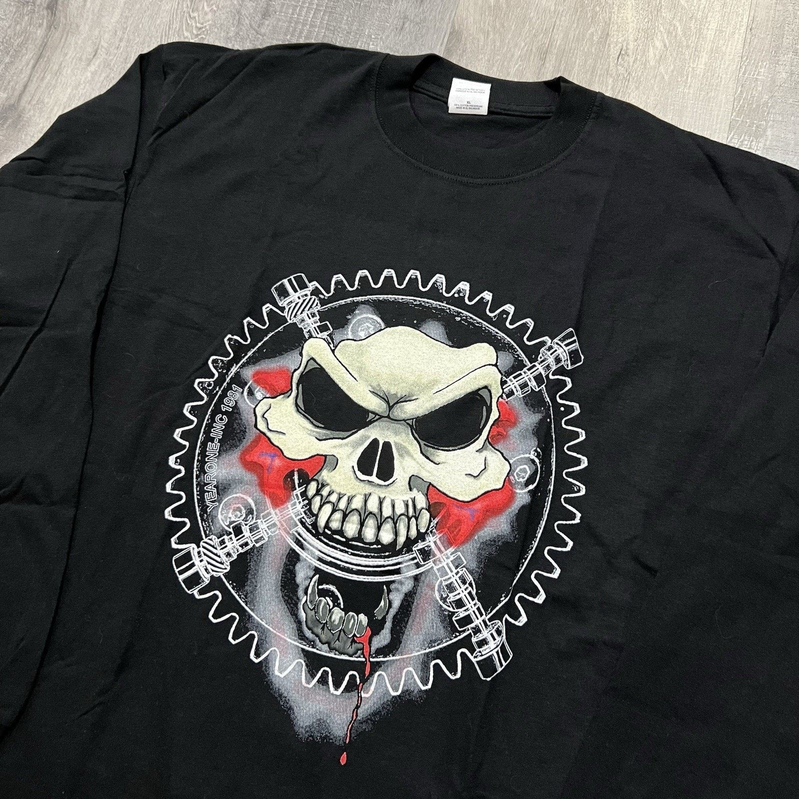 Gildan VTG Yearone Inc Biker Skull Shirt Y2K Muscle Car T Shirt XL Size US XL / EU 56 / 4 - 3 Thumbnail