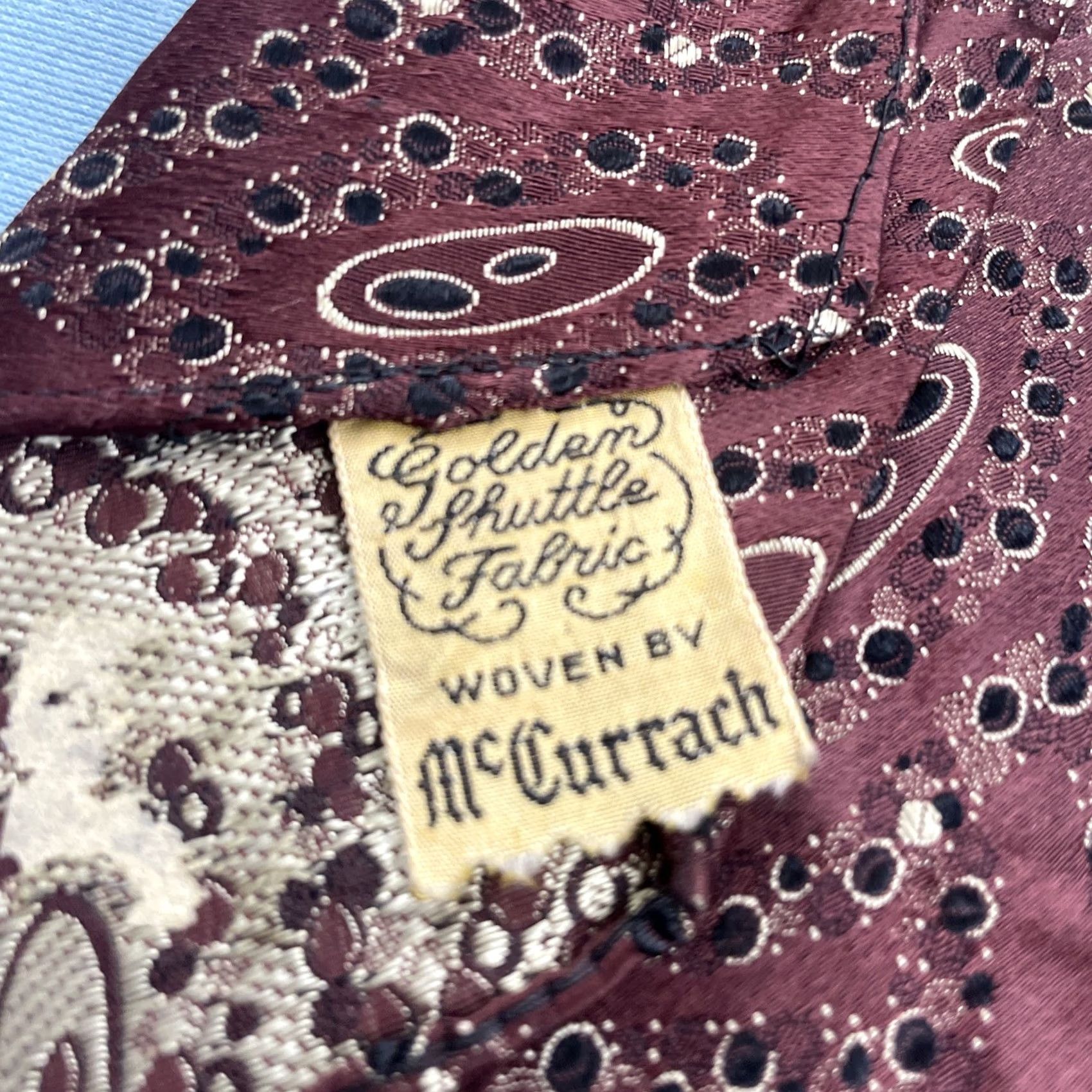 MCM VINTAGE Golden Shuttle Fabric McCurrach Tie Woven Foulard Red White Dots 4x56 Silk Neckwear Tie Men MCM Vintage Rockabilly Capsule 1940s Size ONE SIZE - 7 Thumbnail