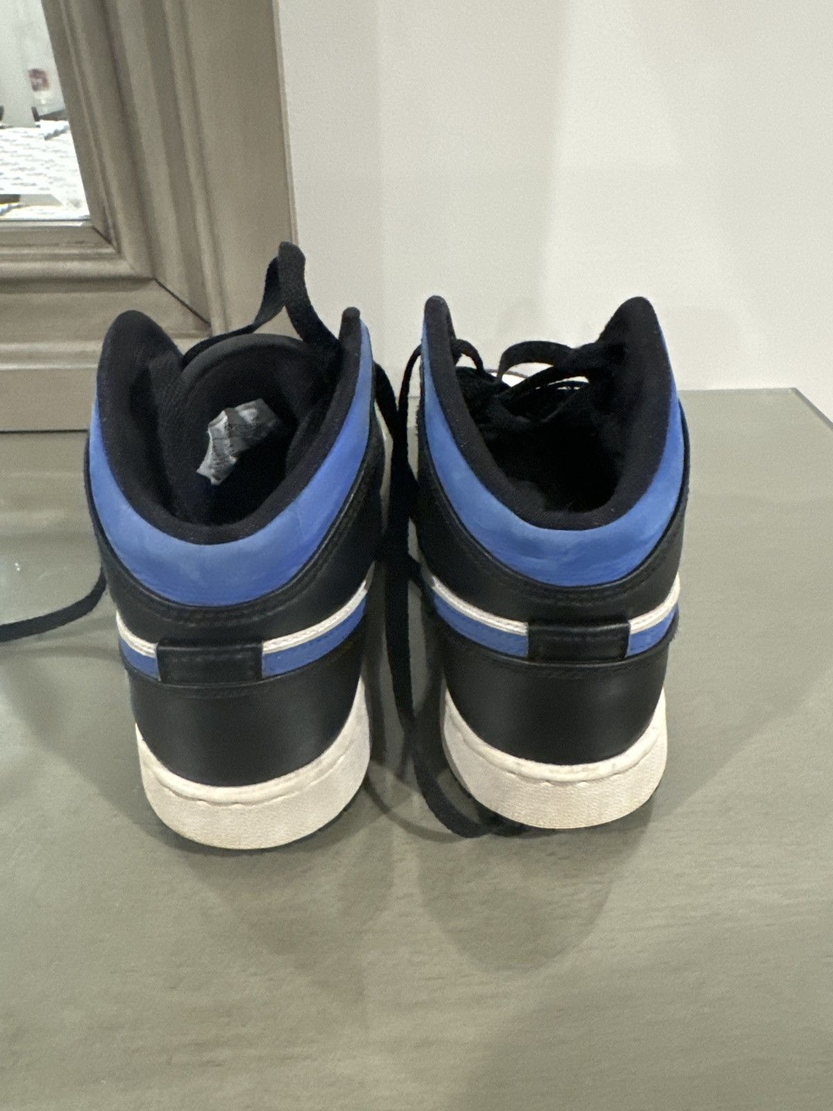 Nike Nike Jordan 1 Mid White Black Racer Blue Size US 5 / EU 37 - 4 Thumbnail