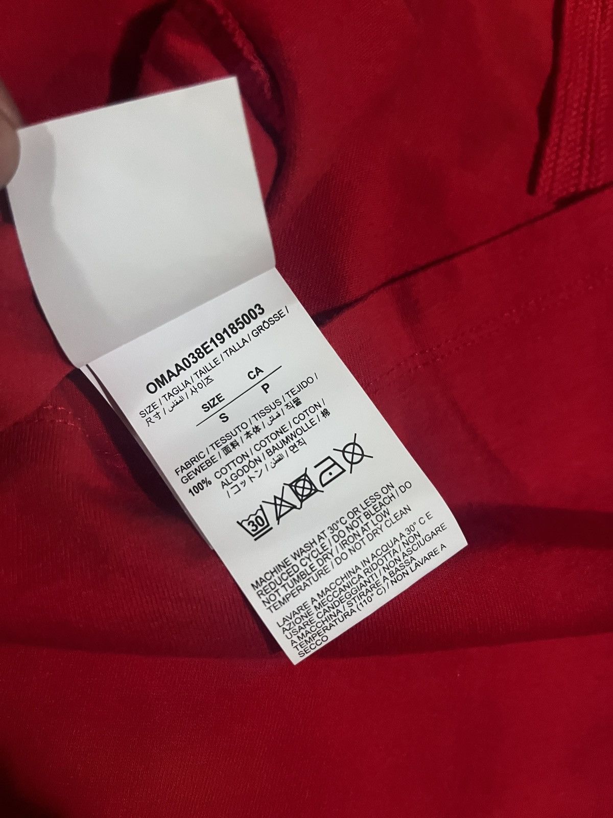 Off-White Off-White Red Unfinished reflective logo T-Shirt Size US XL / EU 56 / 4 - 4 Thumbnail