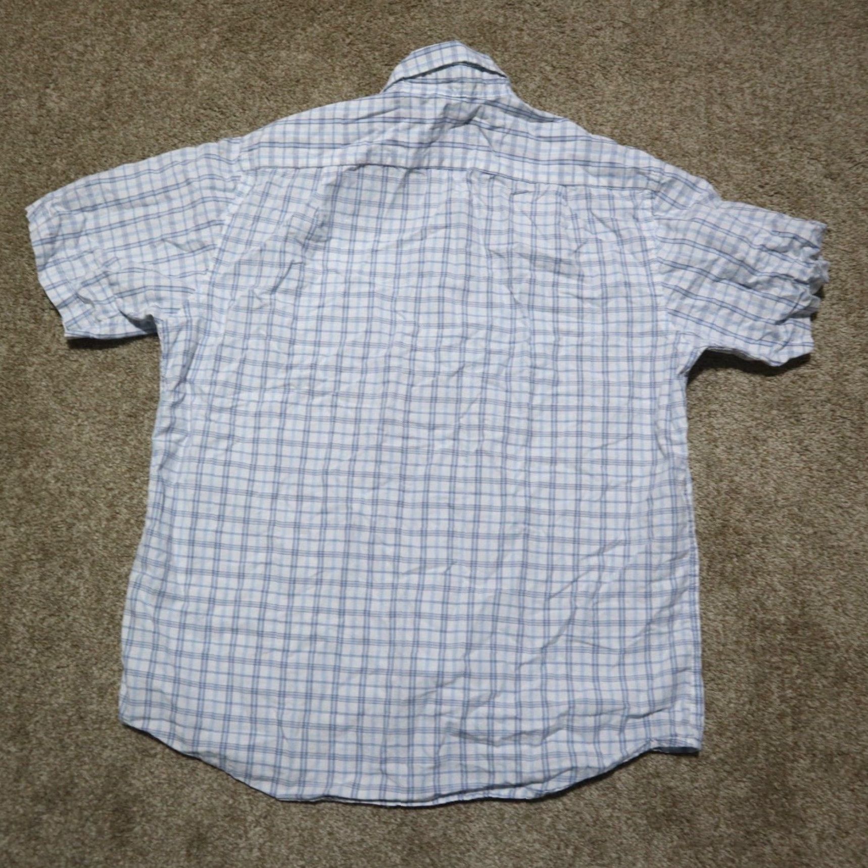 Izod VINTAGE IZOD Men's Short Sleeve Plaid Button-Down Shirt Medium Blue Casual 90s Size US M / EU 48-50 / 2 - 8 Thumbnail
