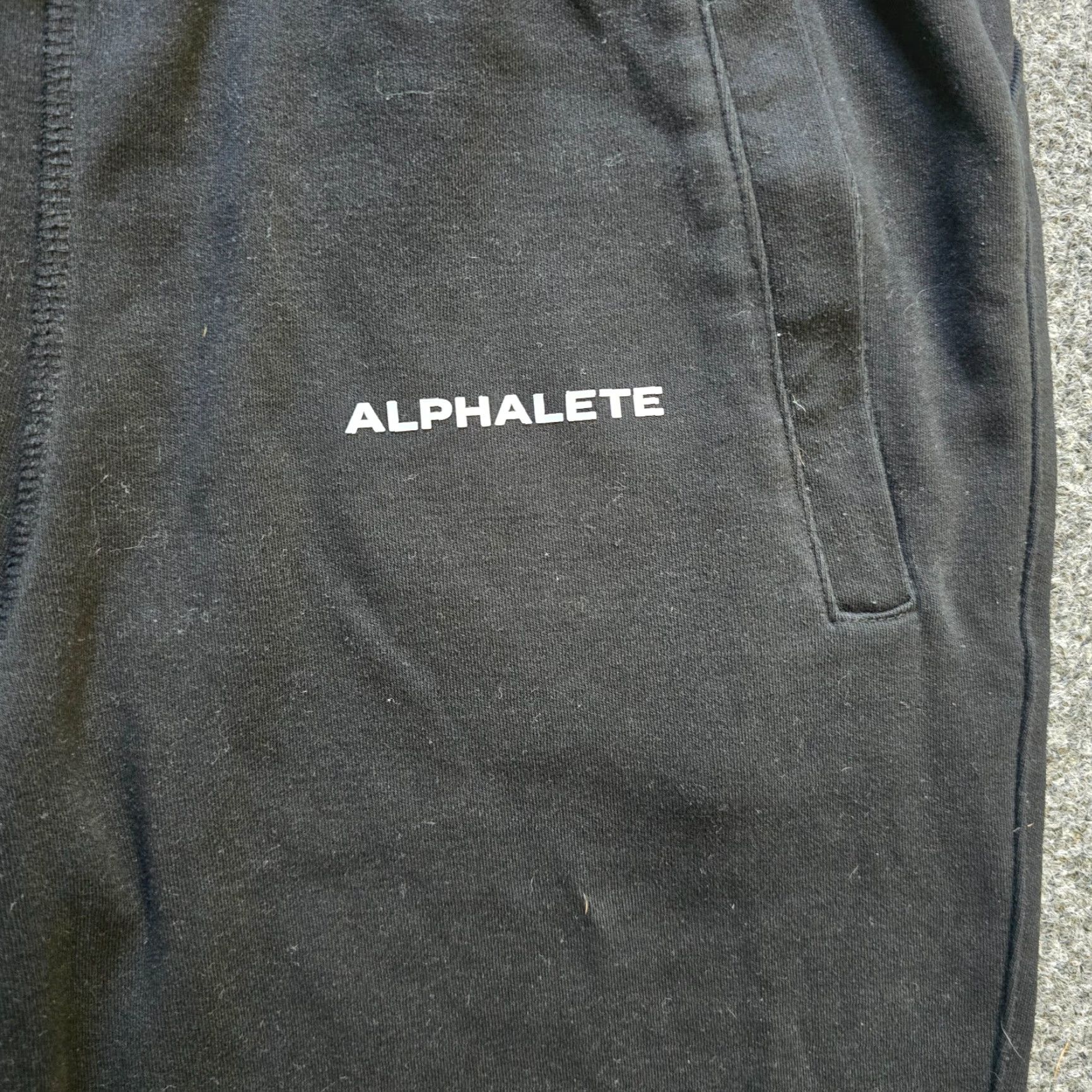 Vintage Alphalete Pants Women Size Small Black Logo Tapered Pull On Activewear Lounge Basic Pants Size 28" / US 6 / IT 42 - 3 Thumbnail