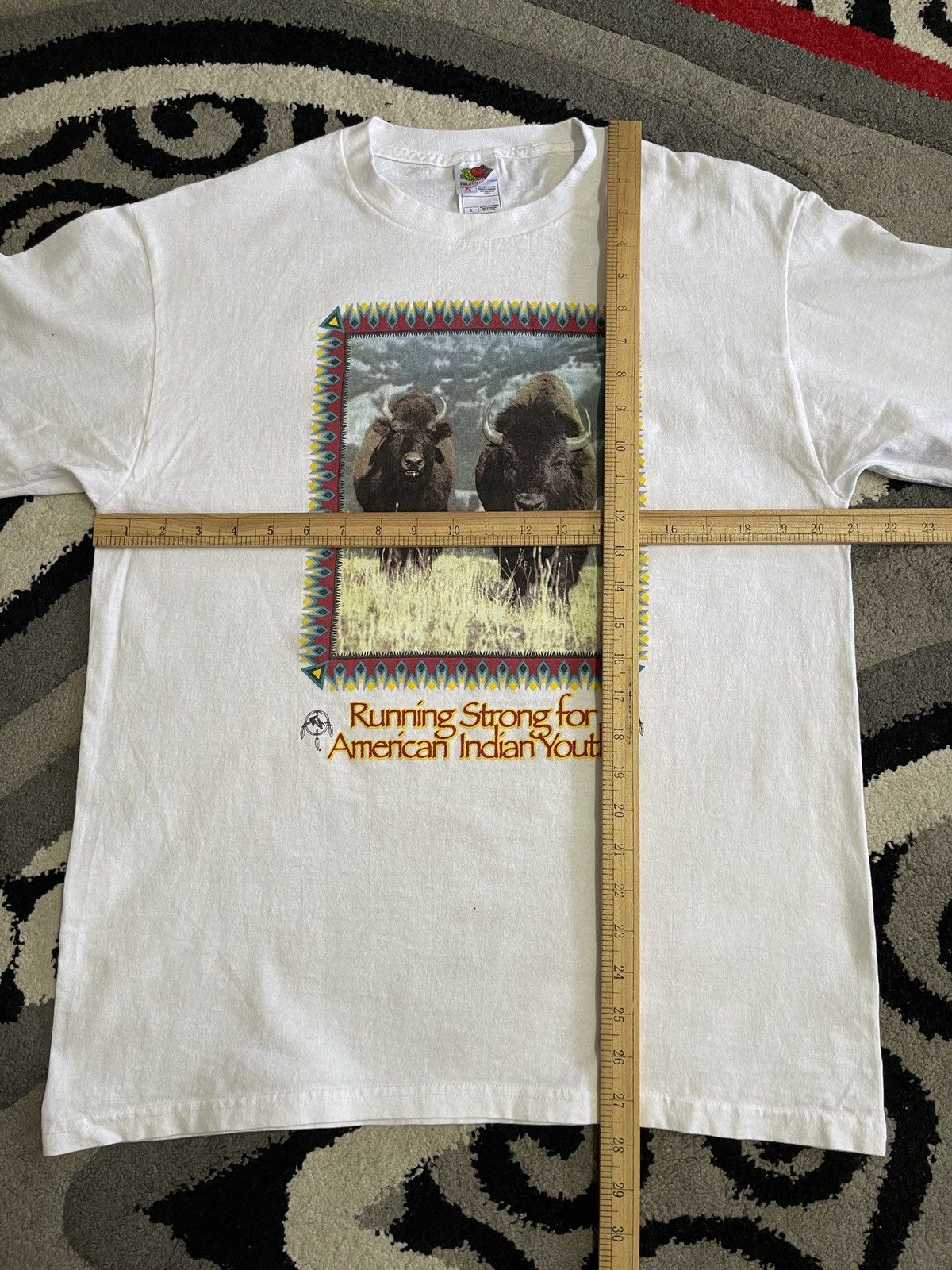 Vintage Vintage 90s Running Strong for America Indian Youth Tee Size US L / EU 52-54 / 3 - 7 Thumbnail