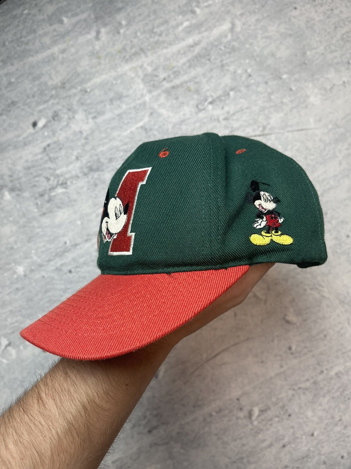 Disney × Vintage Vintage cartoon Mickey Mouse green cap Size ONE SIZE - 1 Thumbnail