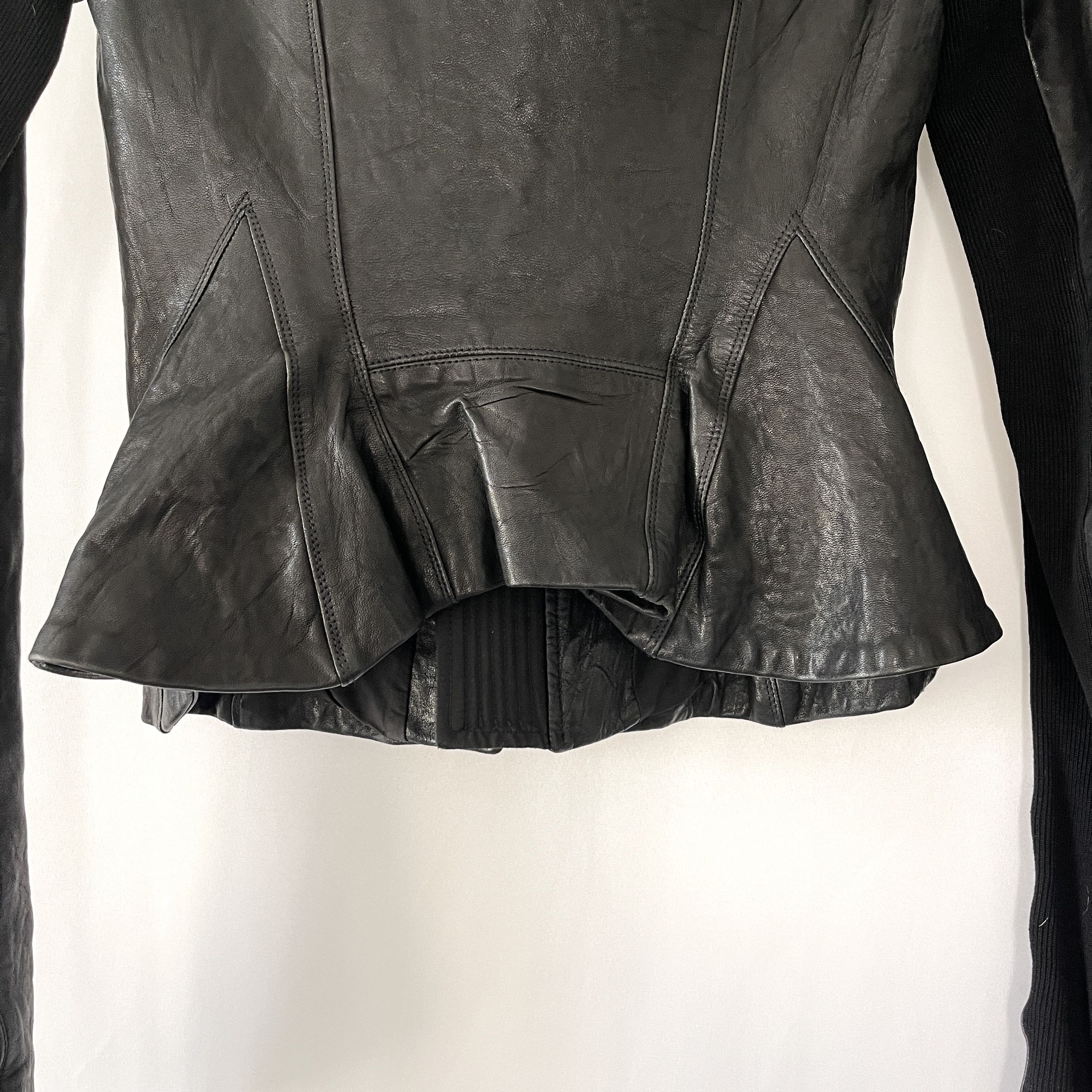 Rick Owens RICK OWENS Black Leather Jacket size 38 IT Size XS / US 0-2 / IT 36-38 - 3 Thumbnail