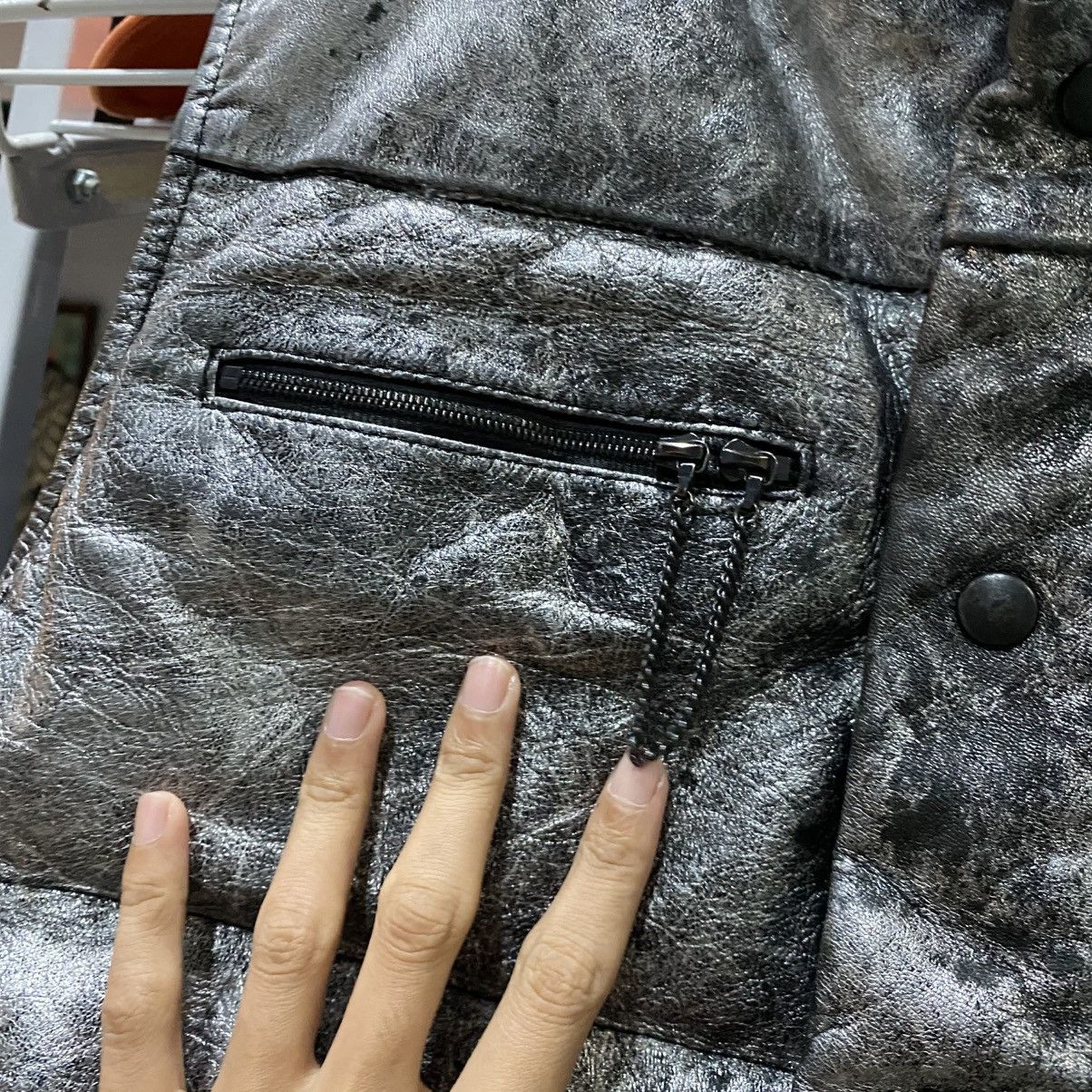 Designer × Duvetica × Izreel  Kazuhiro Takakura IZREEL x DUVETICA Goose Down Silver Leather PVC Puffer Vests Size US S / EU 44-46 / 1 - 9 Thumbnail