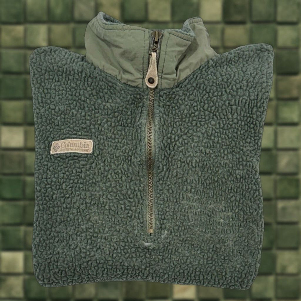 Vintage VINTAGE Columbia Jacket Unisex Adults Mens Womens 1/4 Zip Fleece Bomber Winter 80s 90s Green USA Small Size US S / EU 44-46 / 1 - 1 Thumbnail