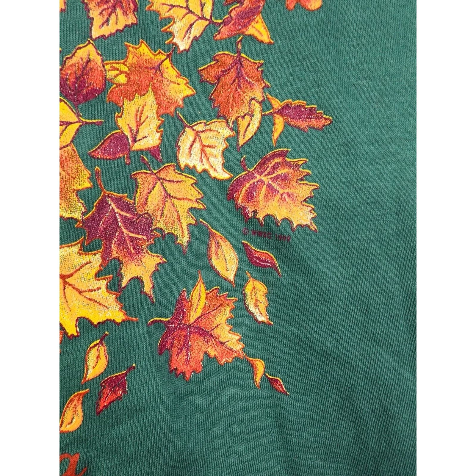 Jerzees Vintage West Virginia Shirt Fall Leave Green T-Shirt Tee VTG Size US L / EU 52-54 / 3 - 3 Thumbnail
