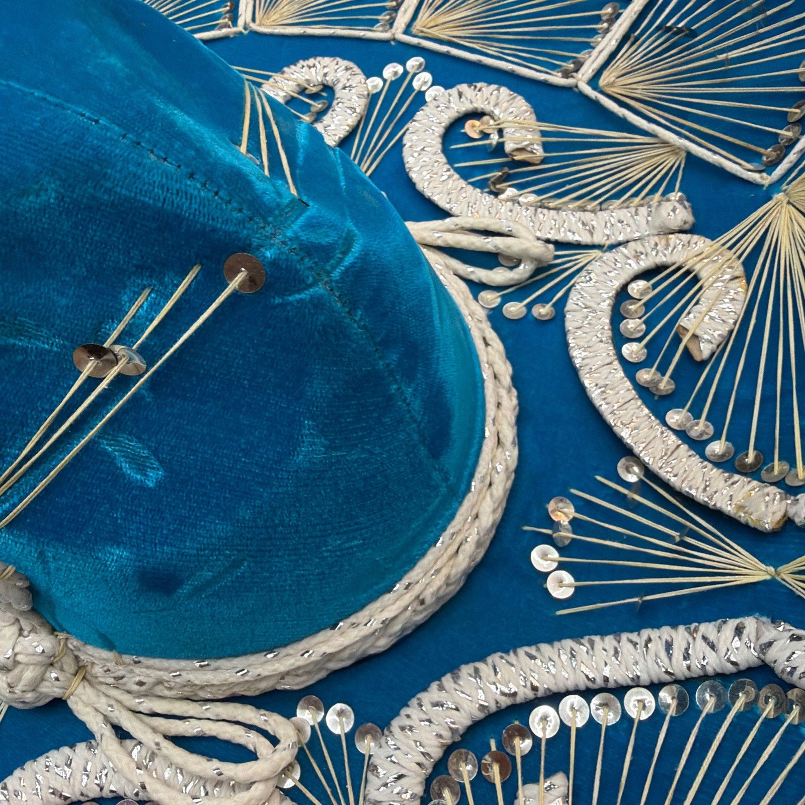 Pigalle Pigalle XXXXX Blue Sequin Sombrero Hat 23 in Diameter Size US M / EU 48-50 / 2 - 10 Thumbnail