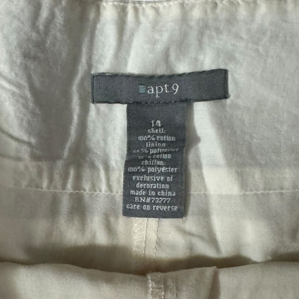 Apt. 9 Apt. 9 White Pleated Skirt Bead Sequined Scroll Size 14 Size 34" / US 12 / IT 48 - 2 Thumbnail