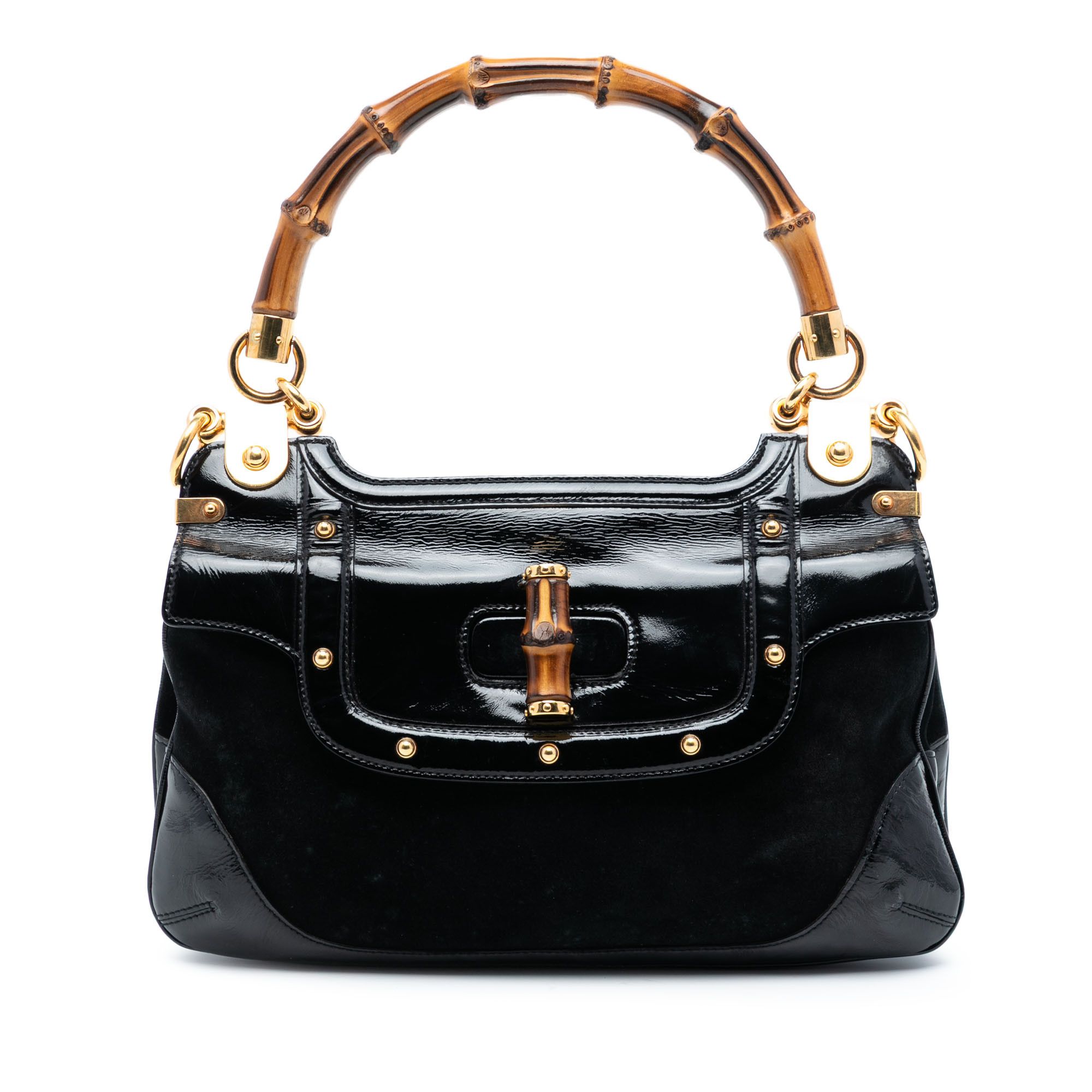 Gucci Gucci Suede and Patent Peggy Bamboo Top Handle Bag Size ONE SIZE - 1 Thumbnail
