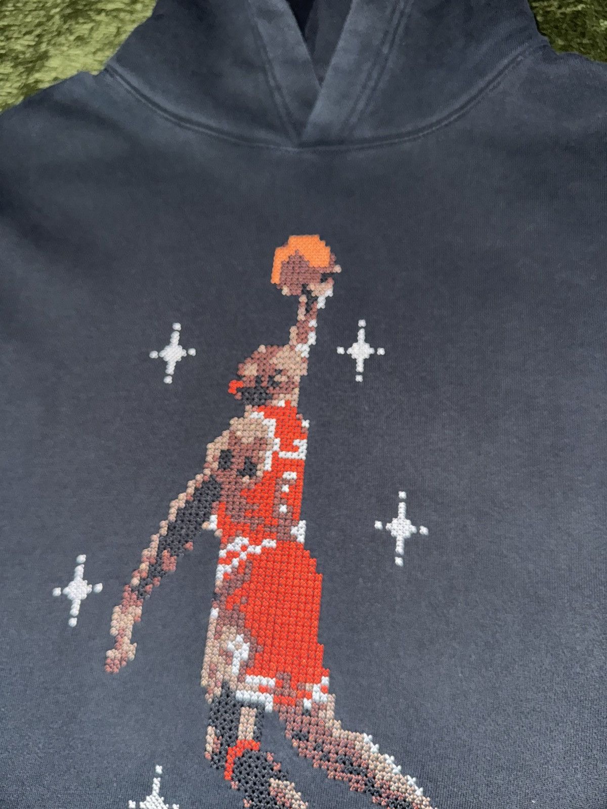 Japanese Brand [M] Jordan Essentials Pixel Embroidered Fleece Hoodie Black Size US XL / EU 56 / 4 - 3 Thumbnail