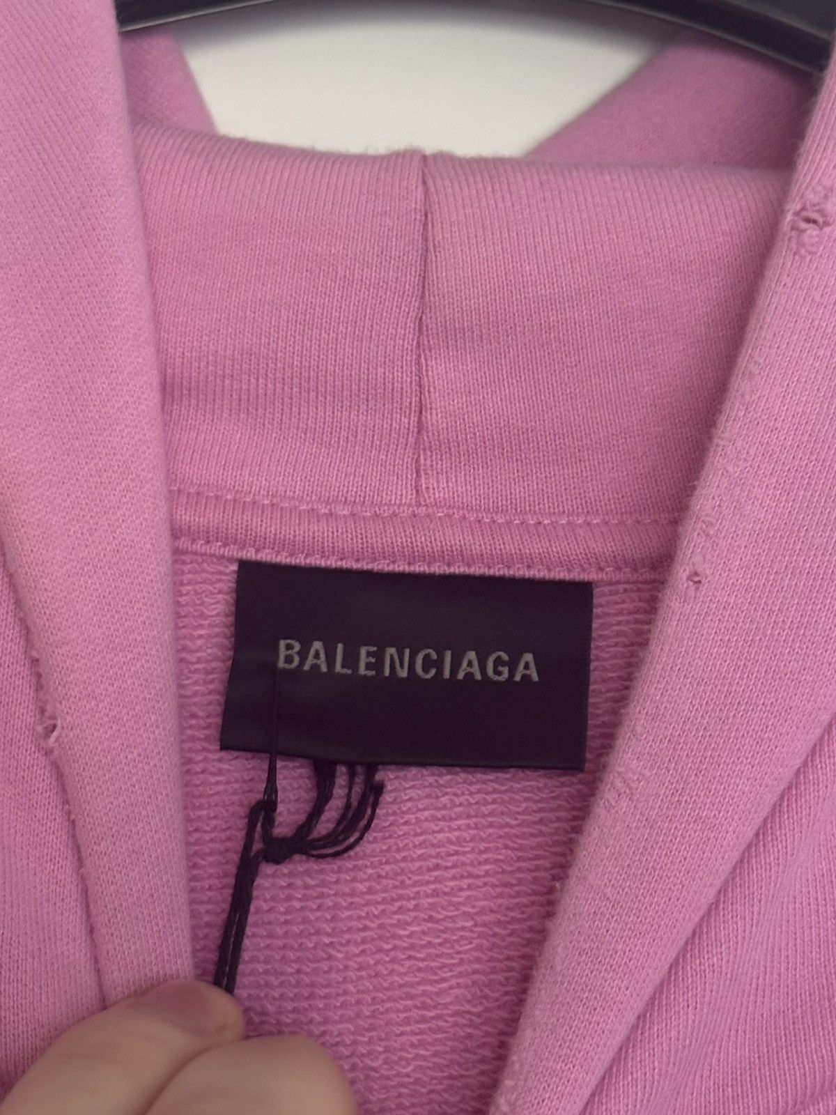 Balenciaga ✅Balenciaga distressed pink “Hand Drawn BB”oversize hoodie Size US S / EU 44-46 / 1 - 3 Thumbnail