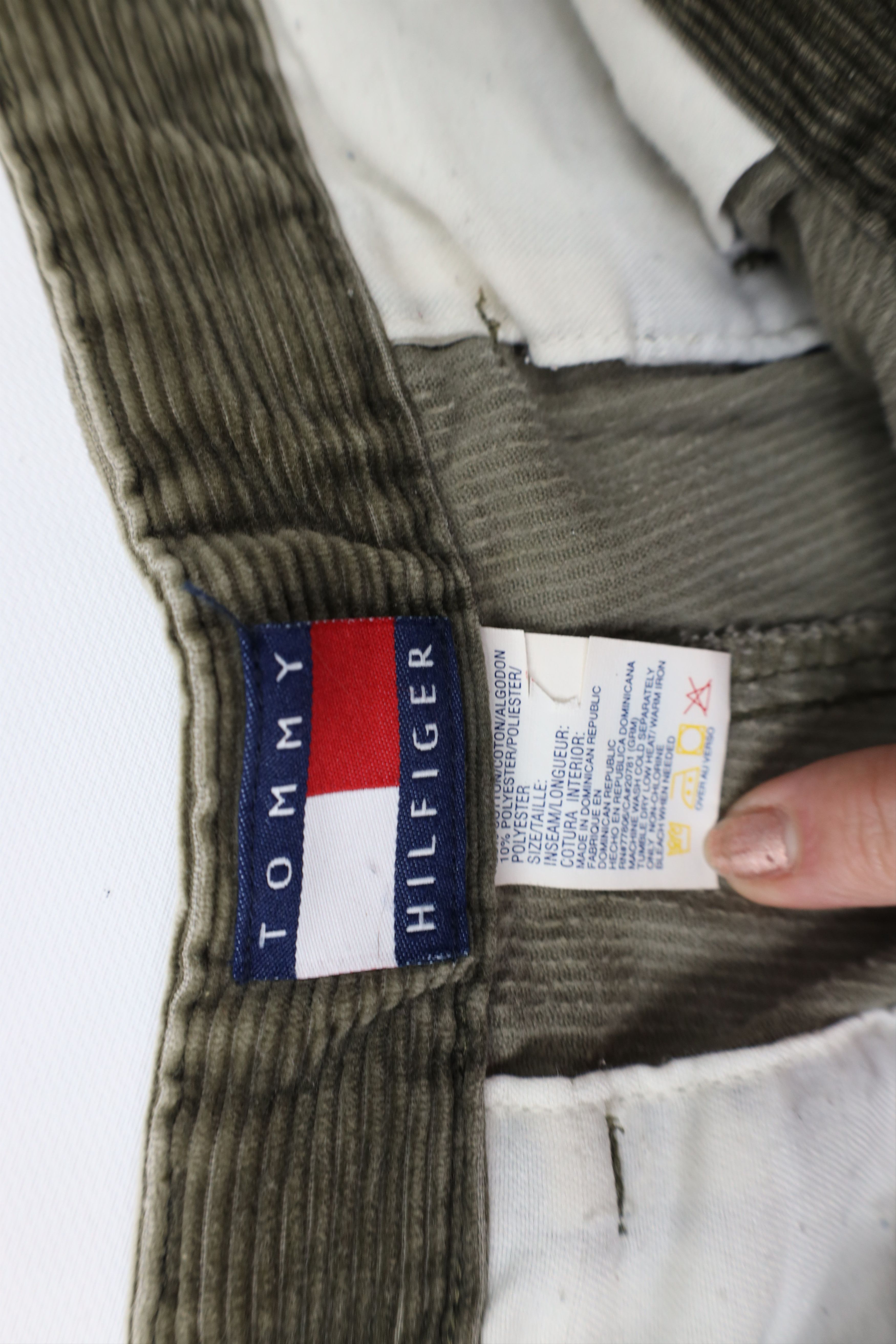 Tommy Hilfiger × Vintage Vintage 90s Tommy Hilfiger Wide Leg Corduroy Pants Green Size US 32 / EU 48 - 9 Thumbnail