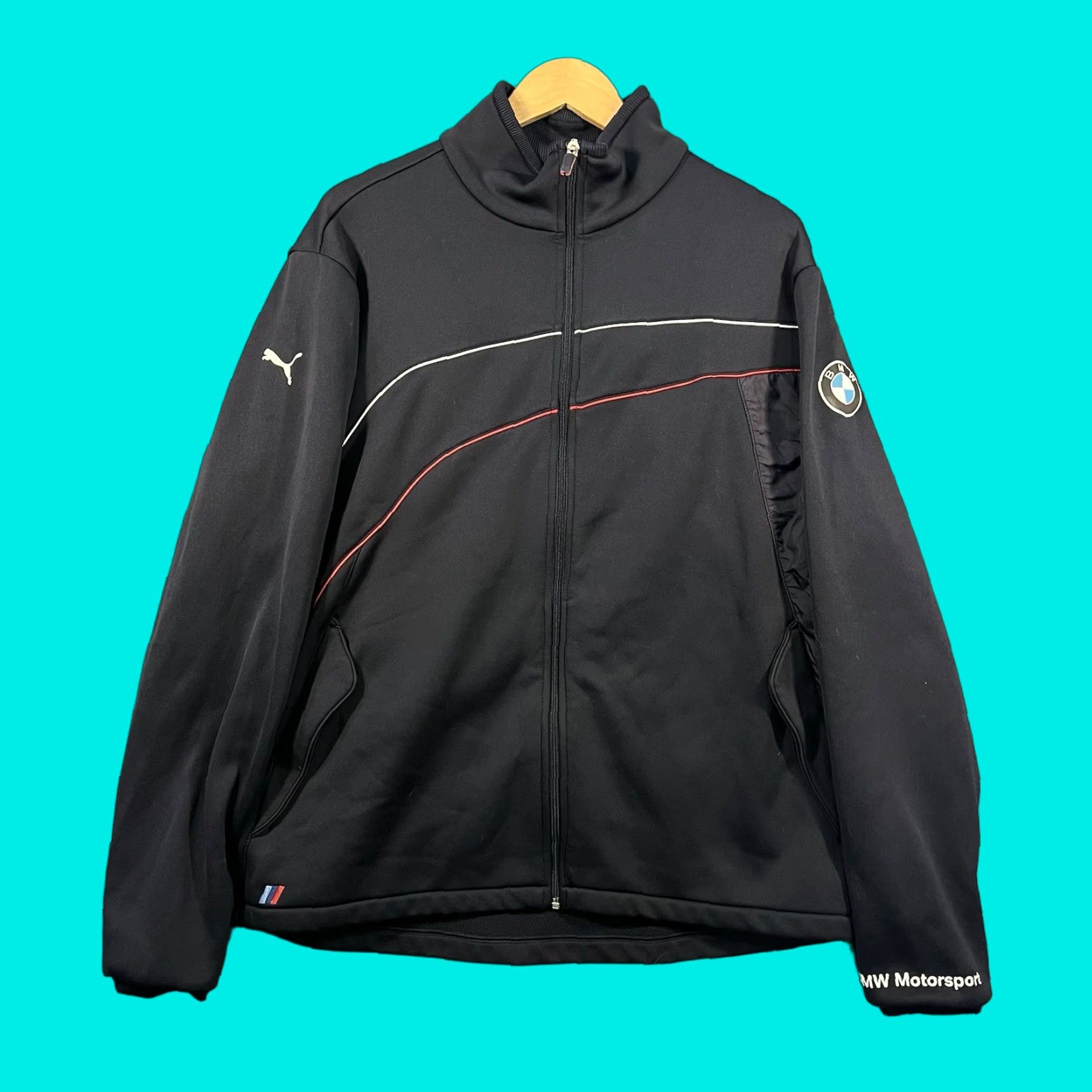 Puma Puma BMW Motorsport Jacket Mens XL Blue Red Full Zip Track Logo M3 Vtg Size US XL / EU 56 / 4 - 1 Thumbnail