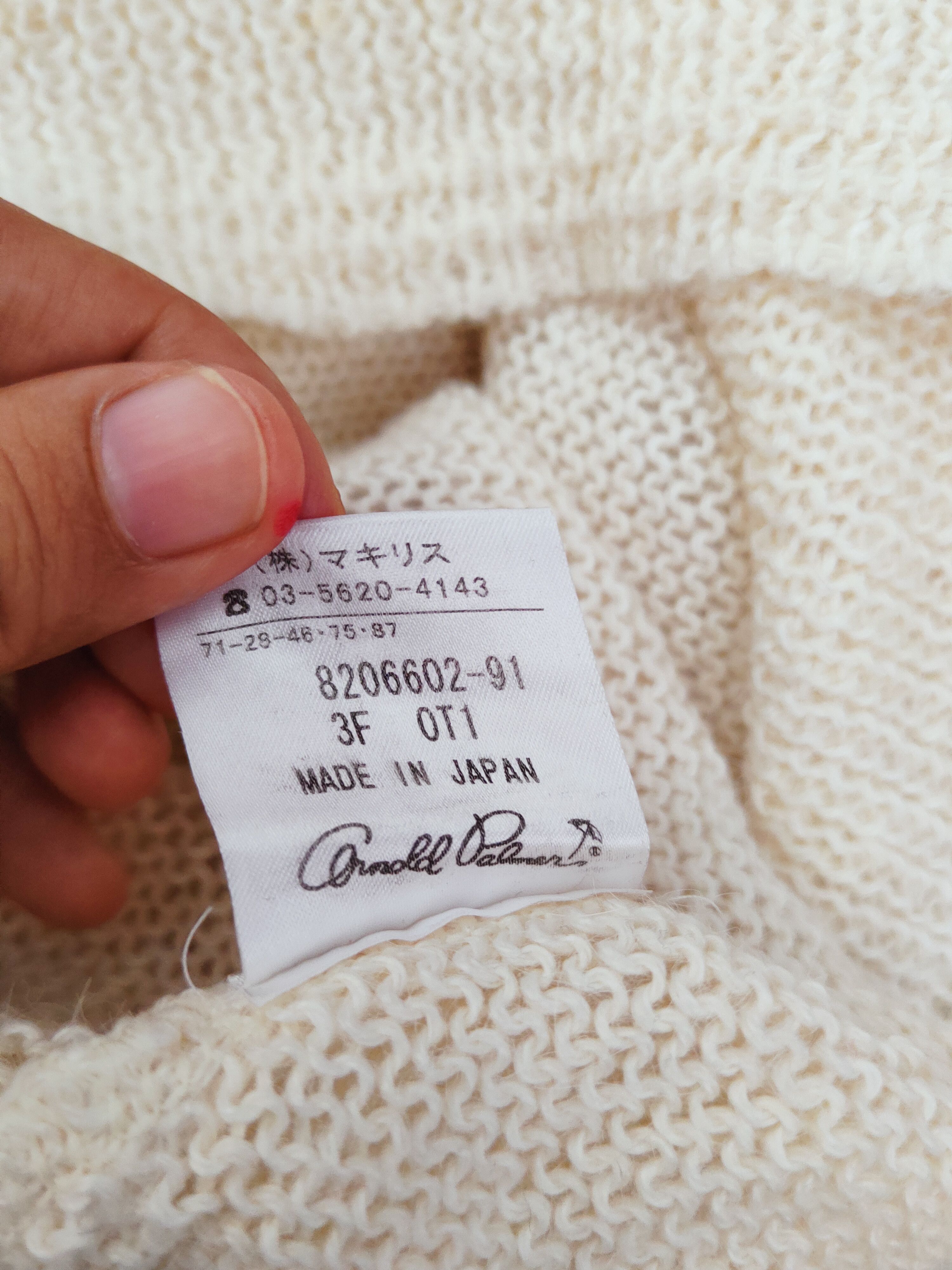 Japanese Brand Arnold Palmer Cream art Knitwear Sweatshirts #W563 Size US L / EU 52-54 / 3 - 11 Thumbnail
