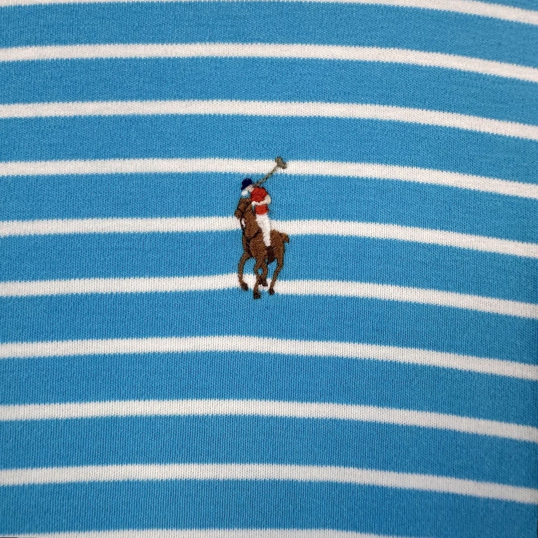Polo Ralph Lauren Polo Shirt Mens XL Polo Ralph Lauren Striped Blue White Pima Soft Touch Casual Size US XL / EU 56 / 4 - 4 Thumbnail