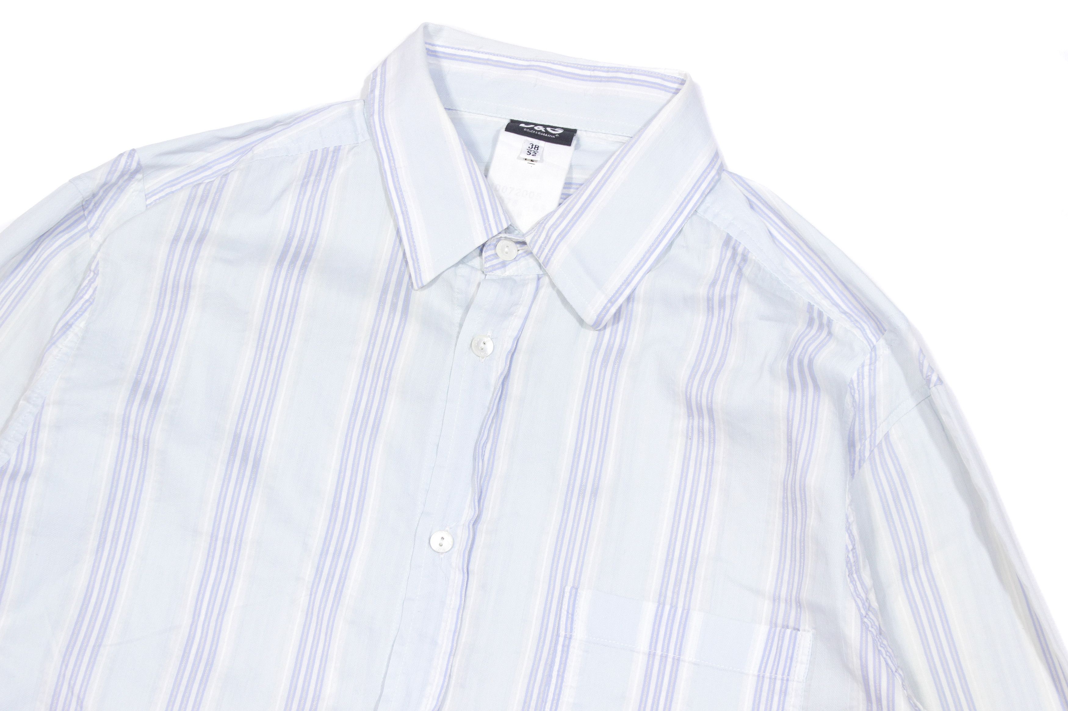 Dolce & Gabbana S/S2005 Logo Striped Shirt Vintage Size US L / EU 52-54 / 3 - 3 Thumbnail