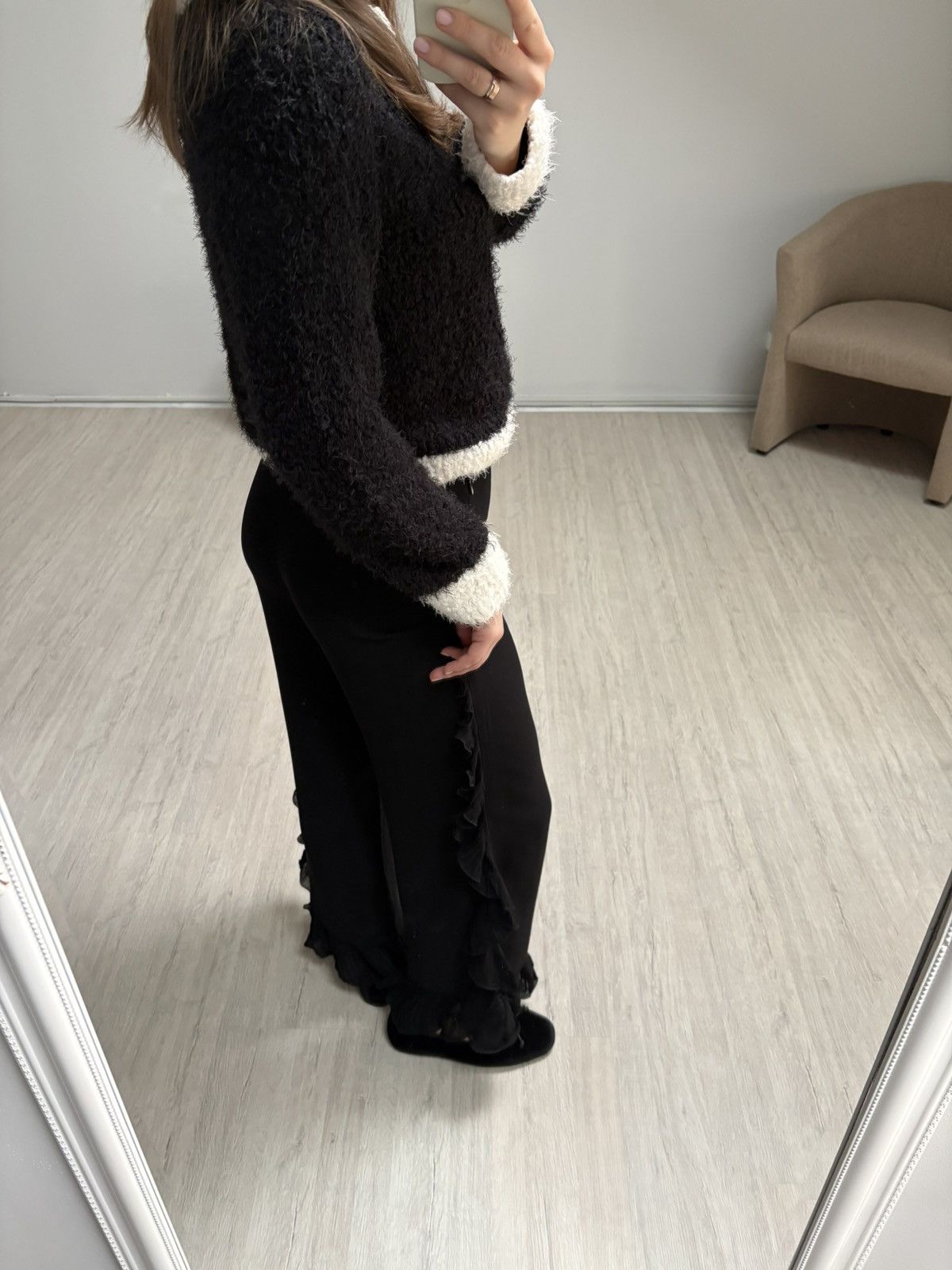 Iceberg ICEBERG Ruffle Trim Leg Pants Trousers 100% Viscose Size 42 Size 28" / US 6 / IT 42 - 15 Thumbnail
