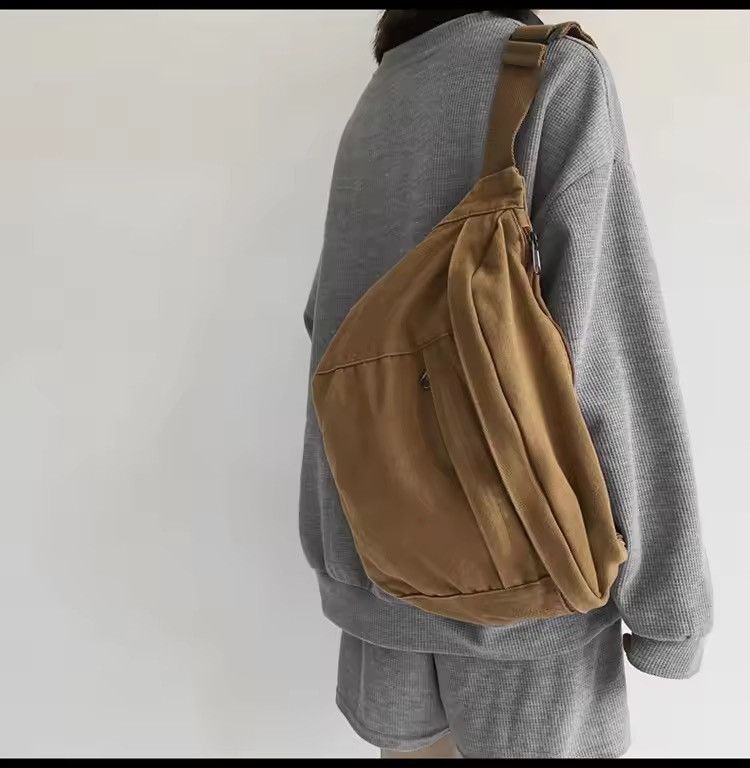 Japanese Brand Canvas Sling Bag Hip Cross Body Waist Fanny Pack y2k alt Size ONE SIZE - 3 Thumbnail