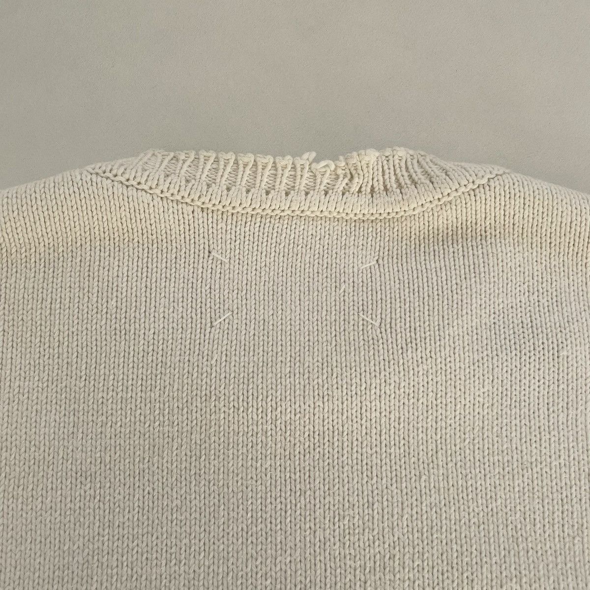 Maison Margiela S/S 19 Cream Destroyed Cotton Sweater Size US M / EU 48-50 / 2 - 15 Thumbnail