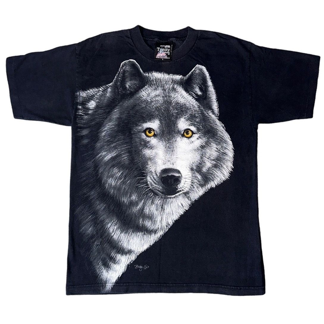 Trinity The Label Trinity Big Wolf Tee Black Shirt VTG 90s Single Stitch Large Size US L / EU 52-54 / 3 - 1 Thumbnail