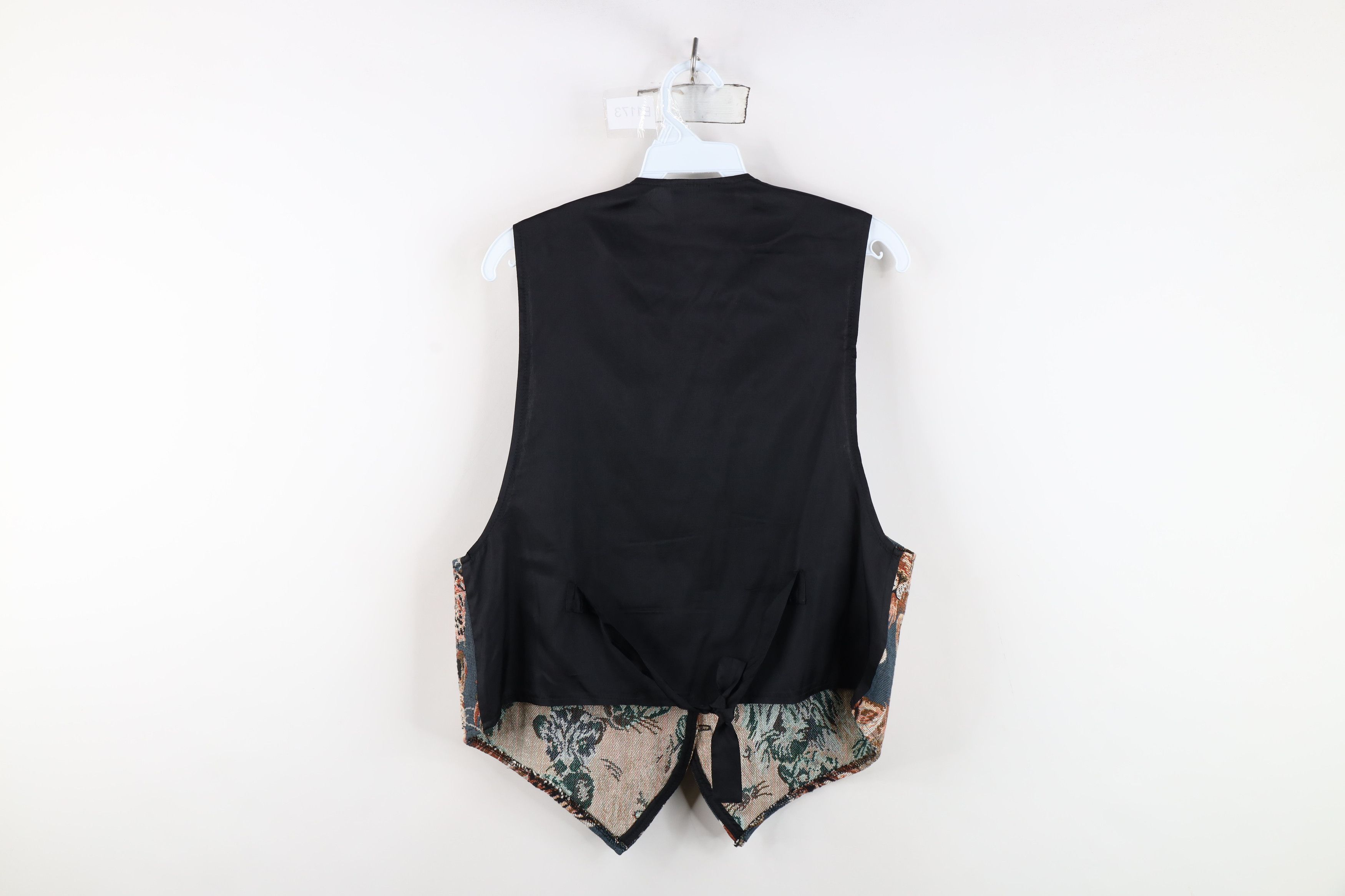 Vintage Vintage 90s Streetwear Needlepoint Big Cat Tie Back Vest USA Size M / US 6-8 / IT 42-44 - 13 Thumbnail