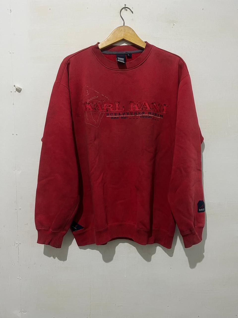 Japanese Brand Japanese Sweater KarlKani Red Vintage Size US XL / EU 56 / 4 - 1 Thumbnail